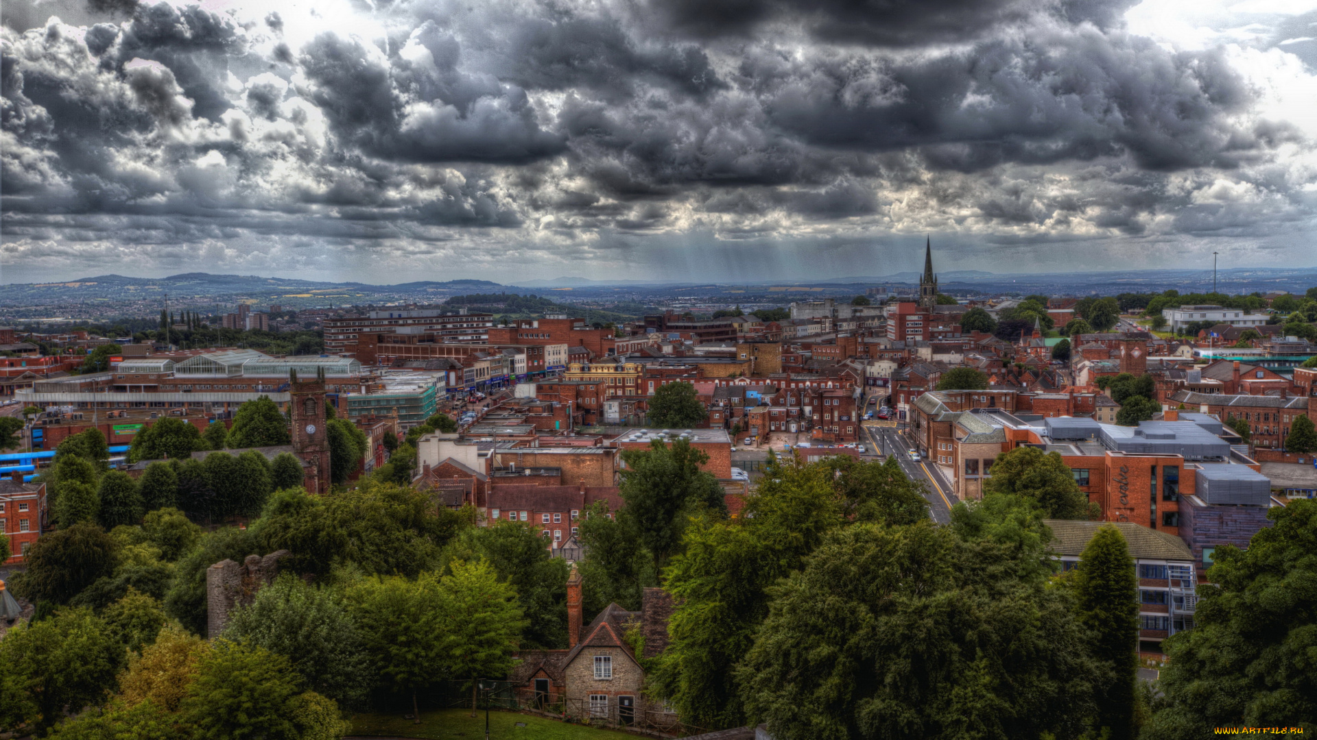 дадли, англия, города, -, панорамы, пейзаж, дома, england, dudley, англия, дадли