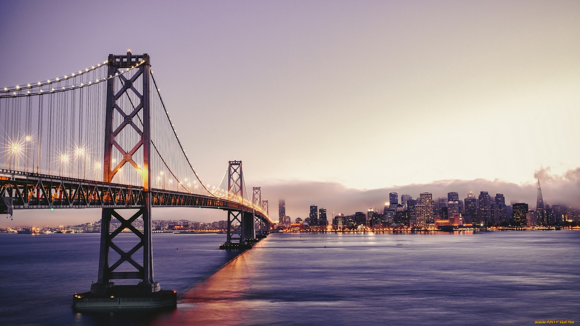 Evening Crossing, Bay Bridge, San Francisco, California скачать