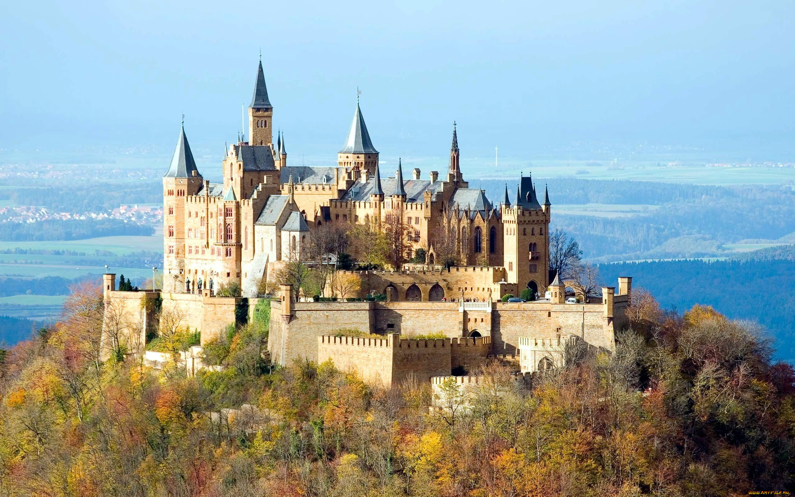 hohenzollern, castle, , stuttgart, города, замки, германии, дворец, замок, панорама, деревья, лес, гора