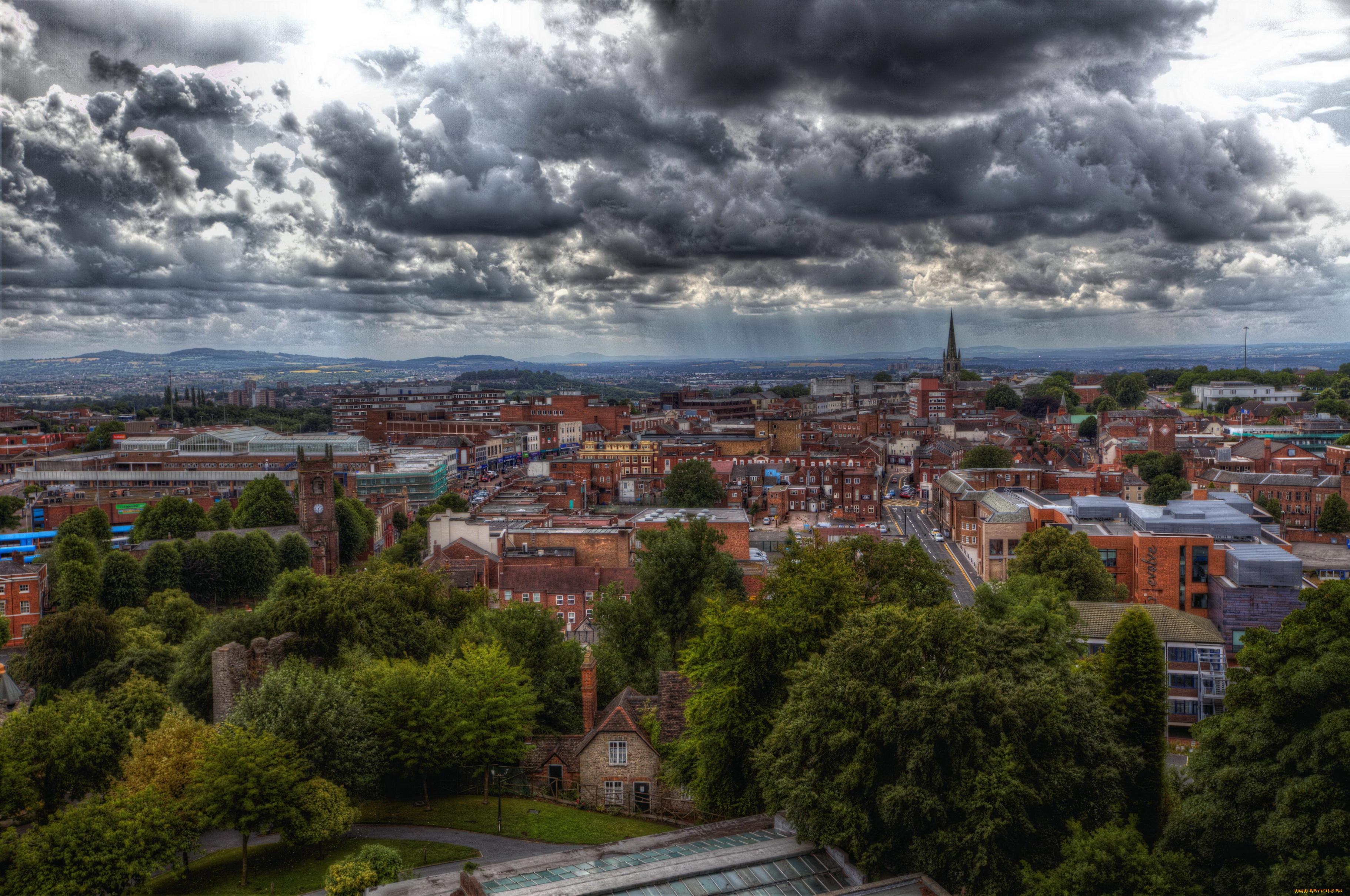 дадли, англия, города, -, панорамы, пейзаж, дома, england, dudley, англия, дадли