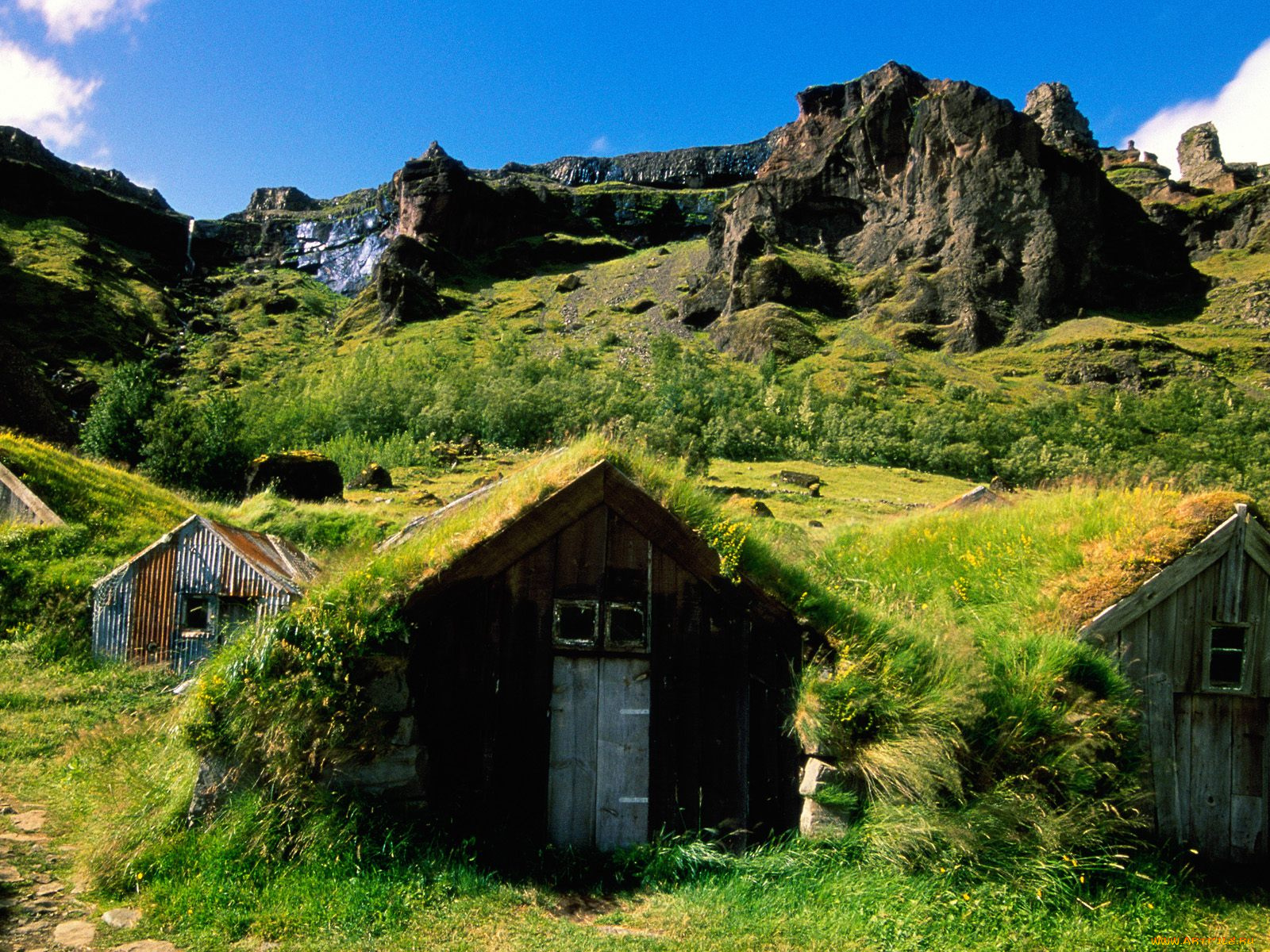 green, rooftops, iceland, разное