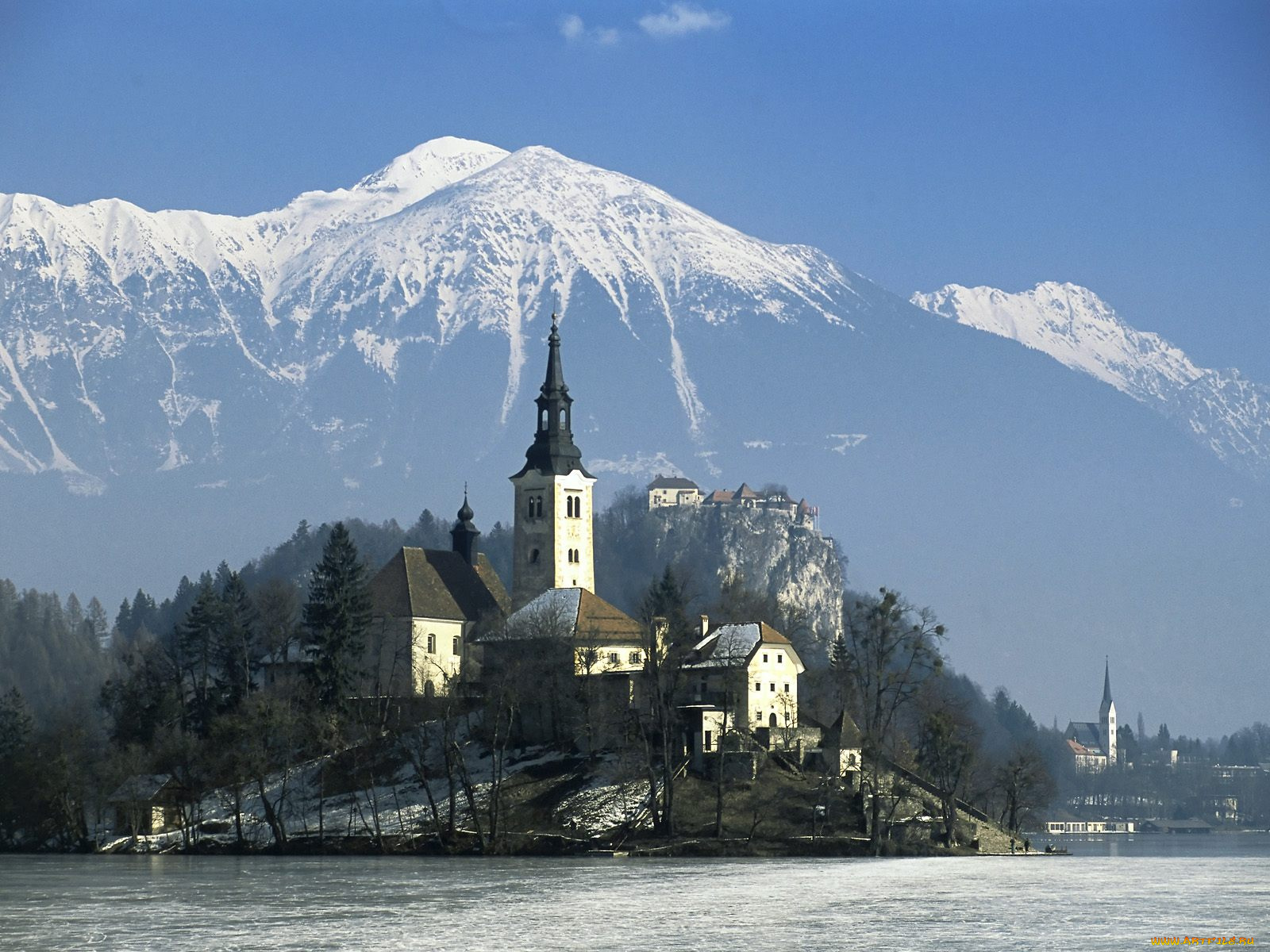 lake, bled, karavanke, alps, slovenia, города