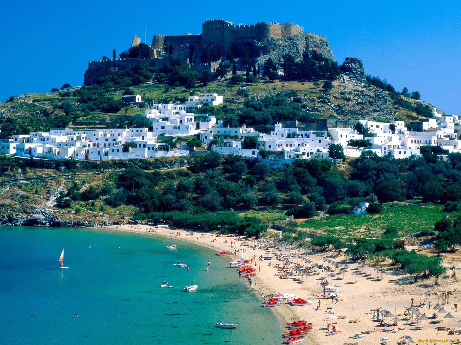 lindos, rhodes, greece, города