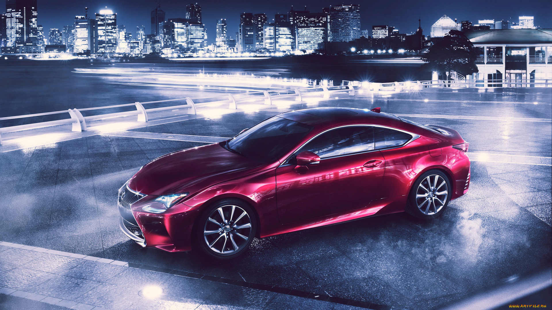 2013, lexus, rc, автомобили, ночь, огни, город