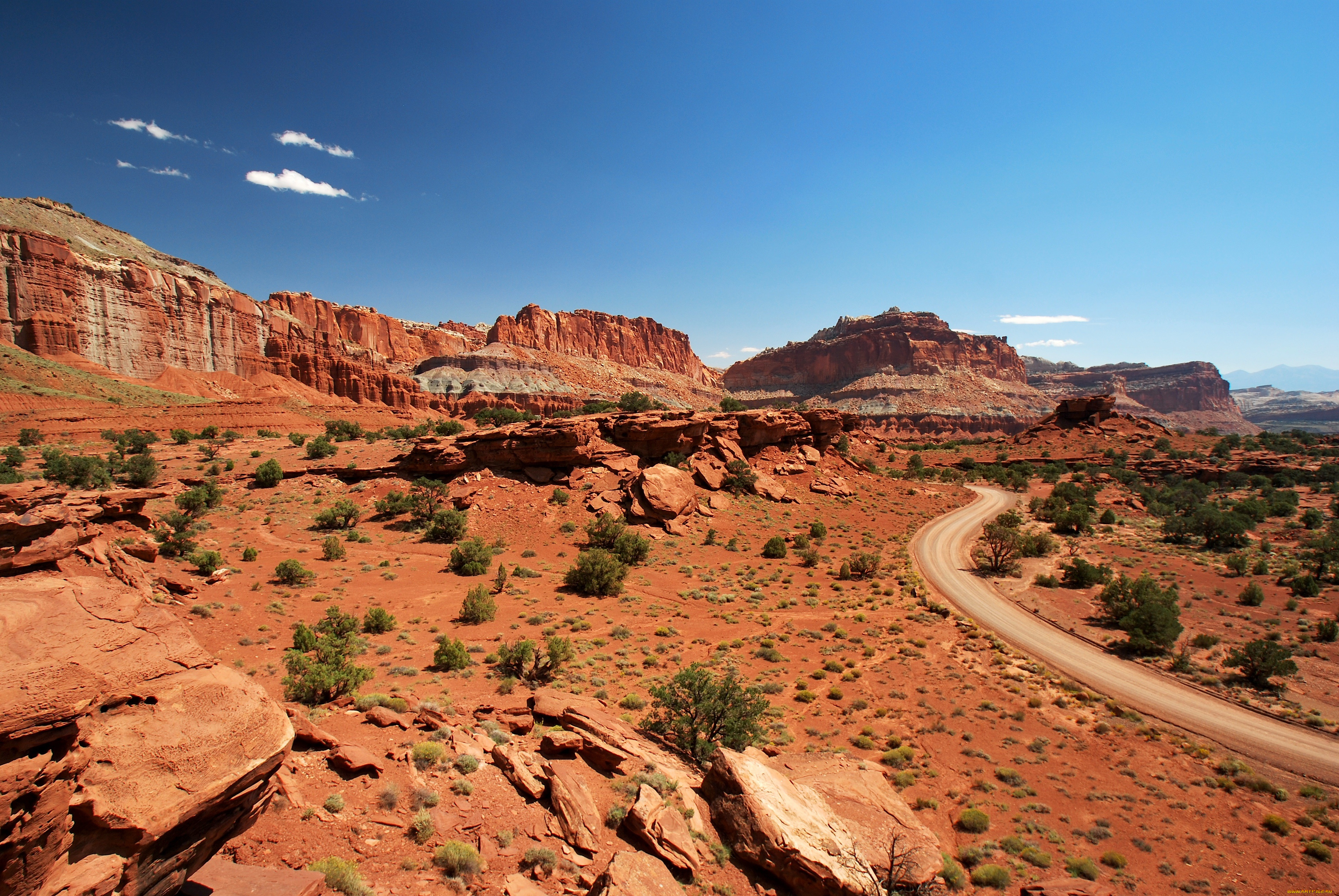 природа, пустыни, юта, capitol, reef, national, park, скалы, сша