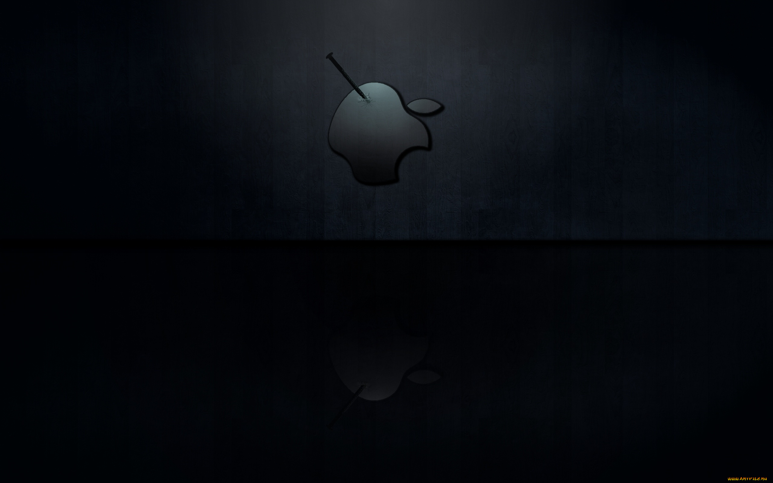 компьютеры, apple, логотип, яблоко, гвоздь, стена
