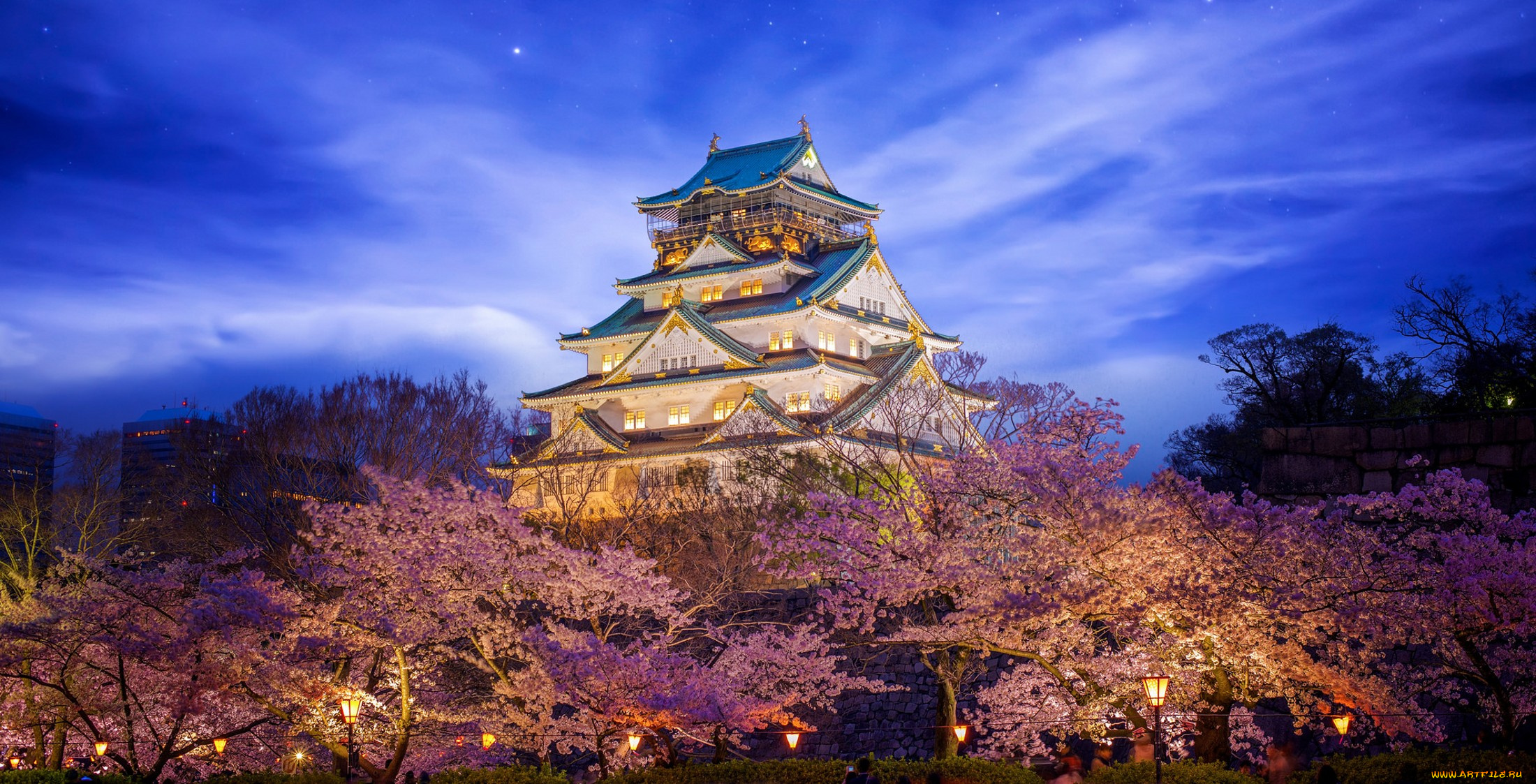 himeji, castle, in, osaka, города, замки, Японии, простор