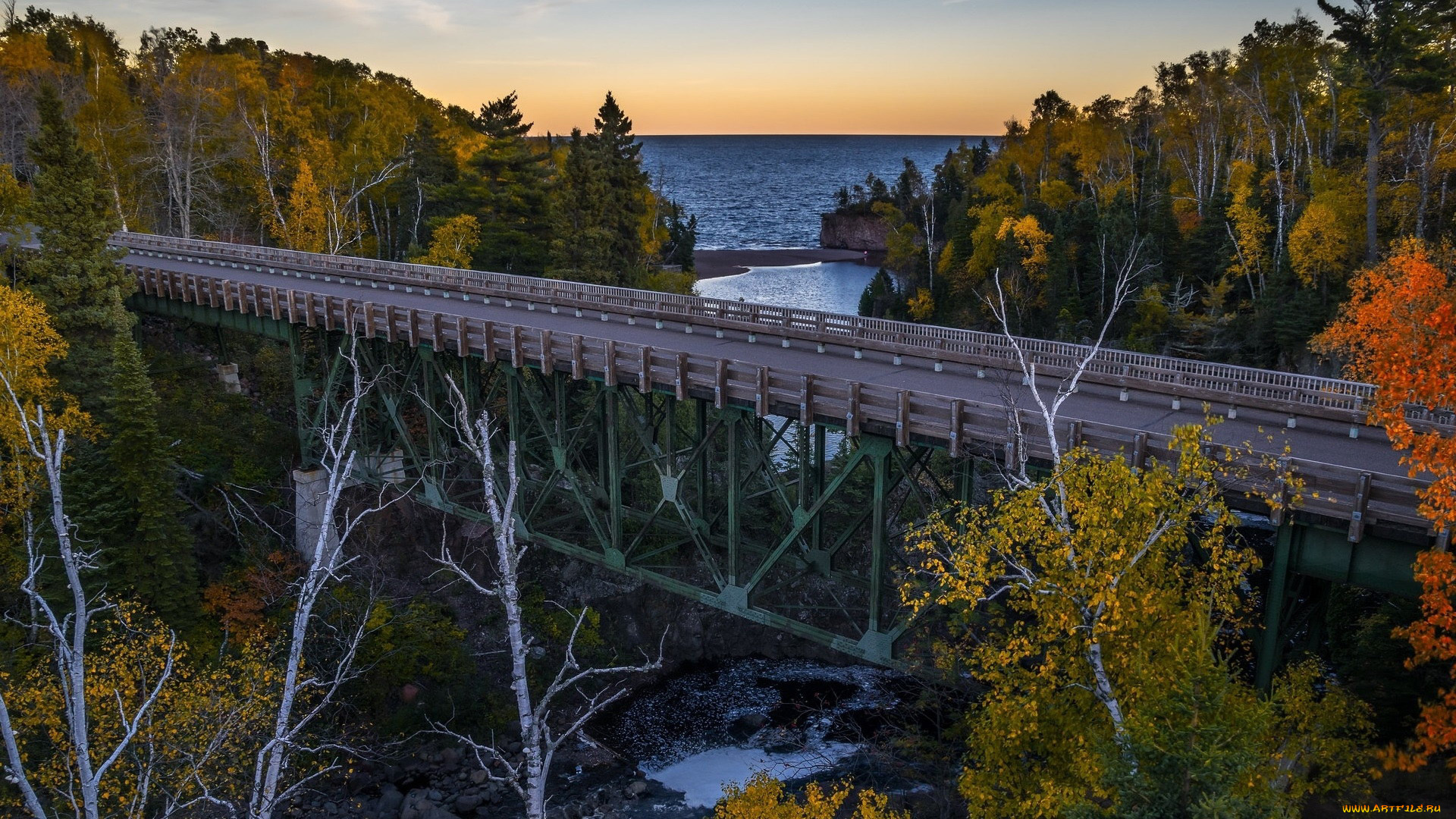 tettegouche, bridge, superior, lake, usa, города, -, мосты, tettegouche, bridge, superior, lake