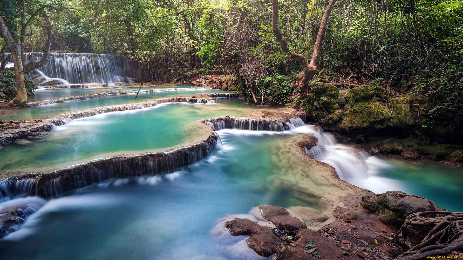 luang, prabang, laos, природа, водопады, luang, prabang