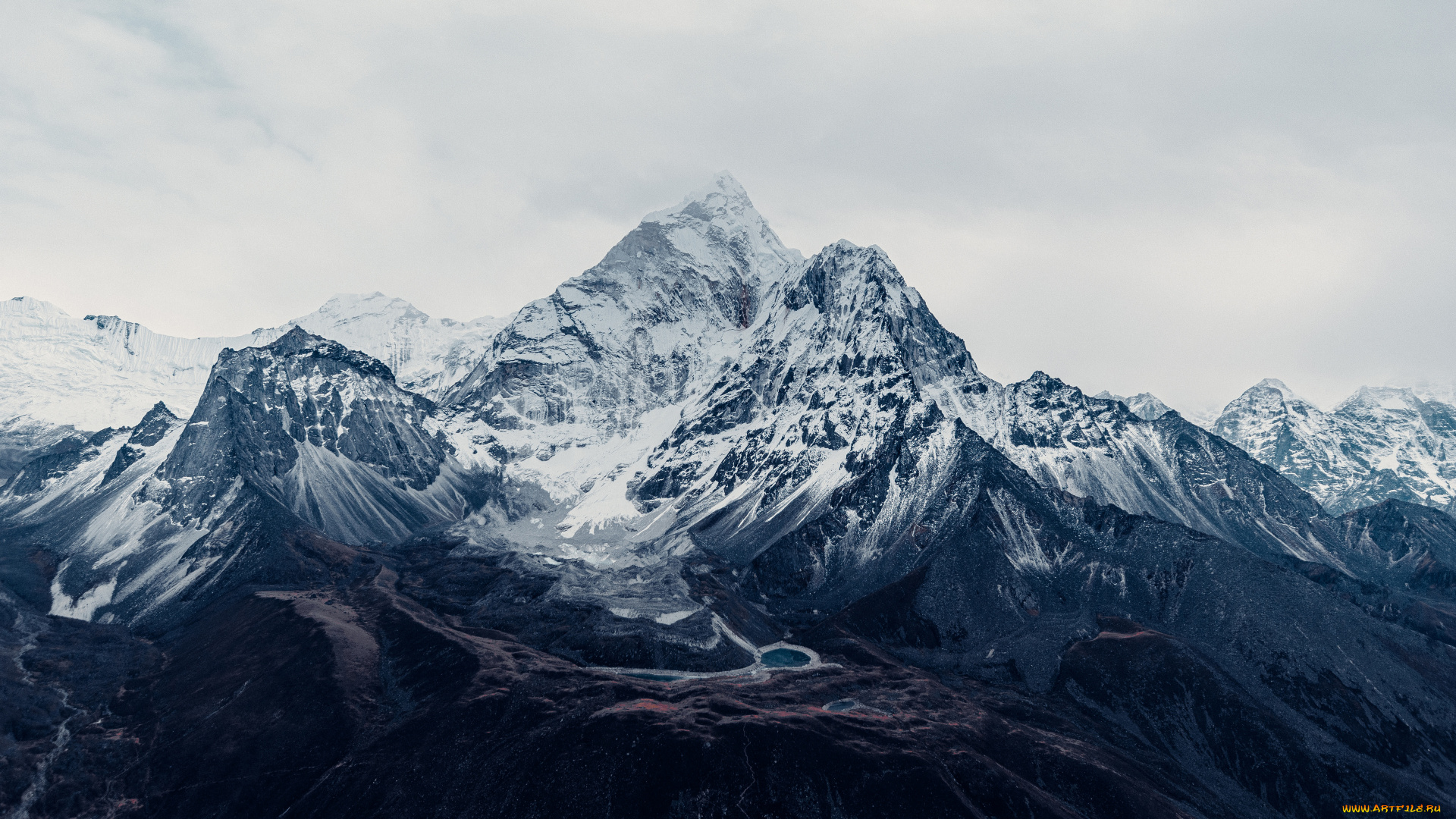 природа, горы, гора, эверест, горная, вершина, гималаи, непал, пейзаж