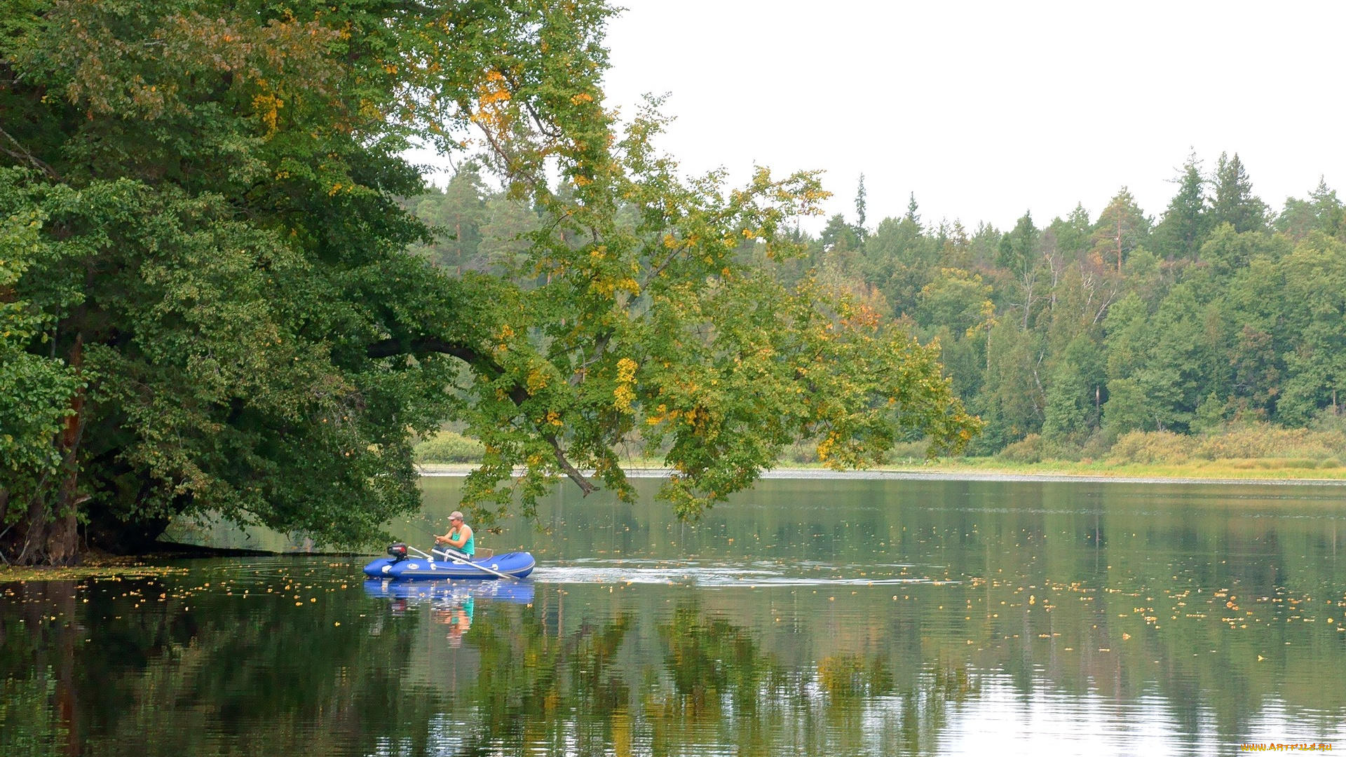 нижегородский, край, природа, реки, озера, озеро, рыбак, лодка