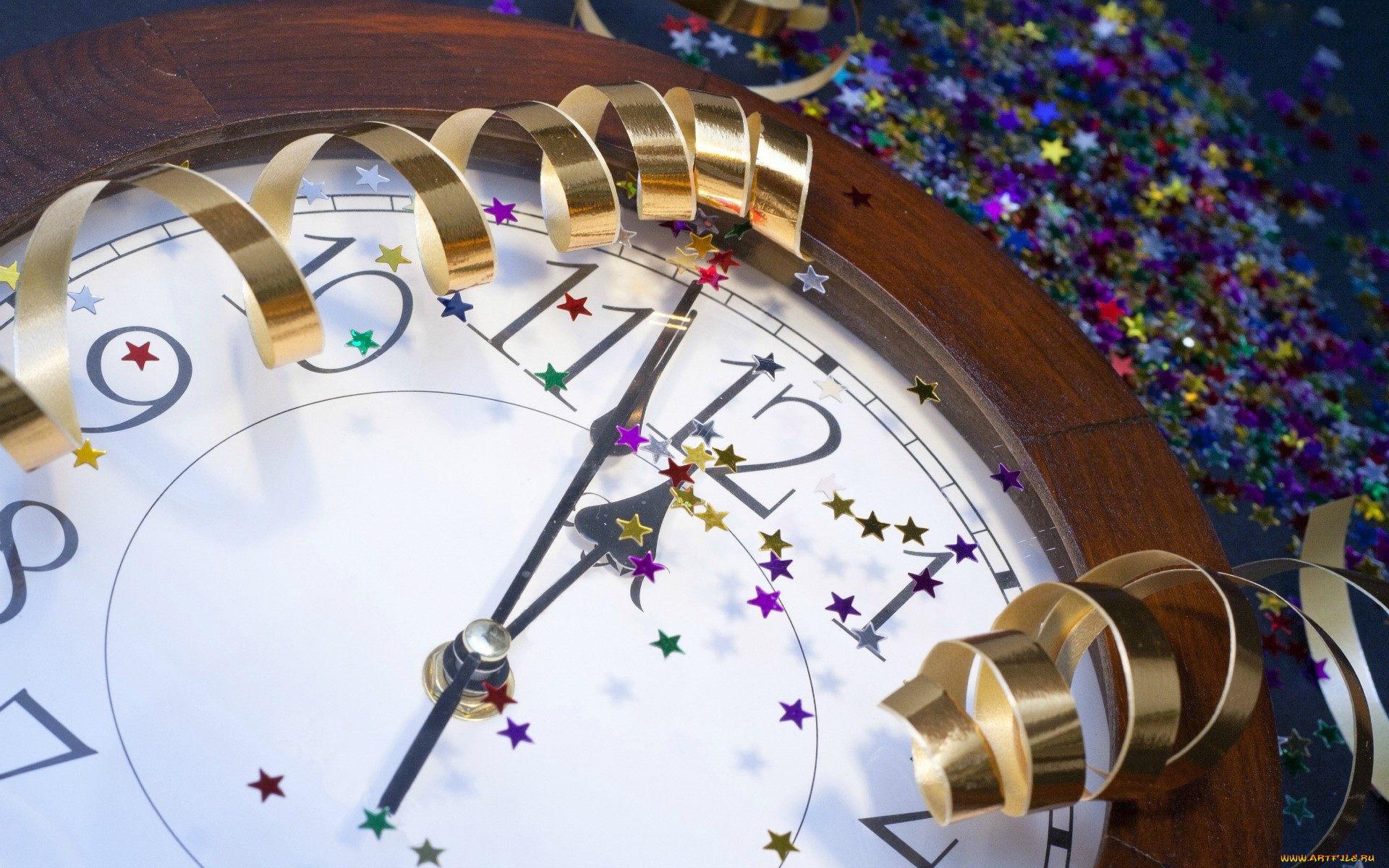 праздничные, разное, новый, год, часы, серпантин, циферблат