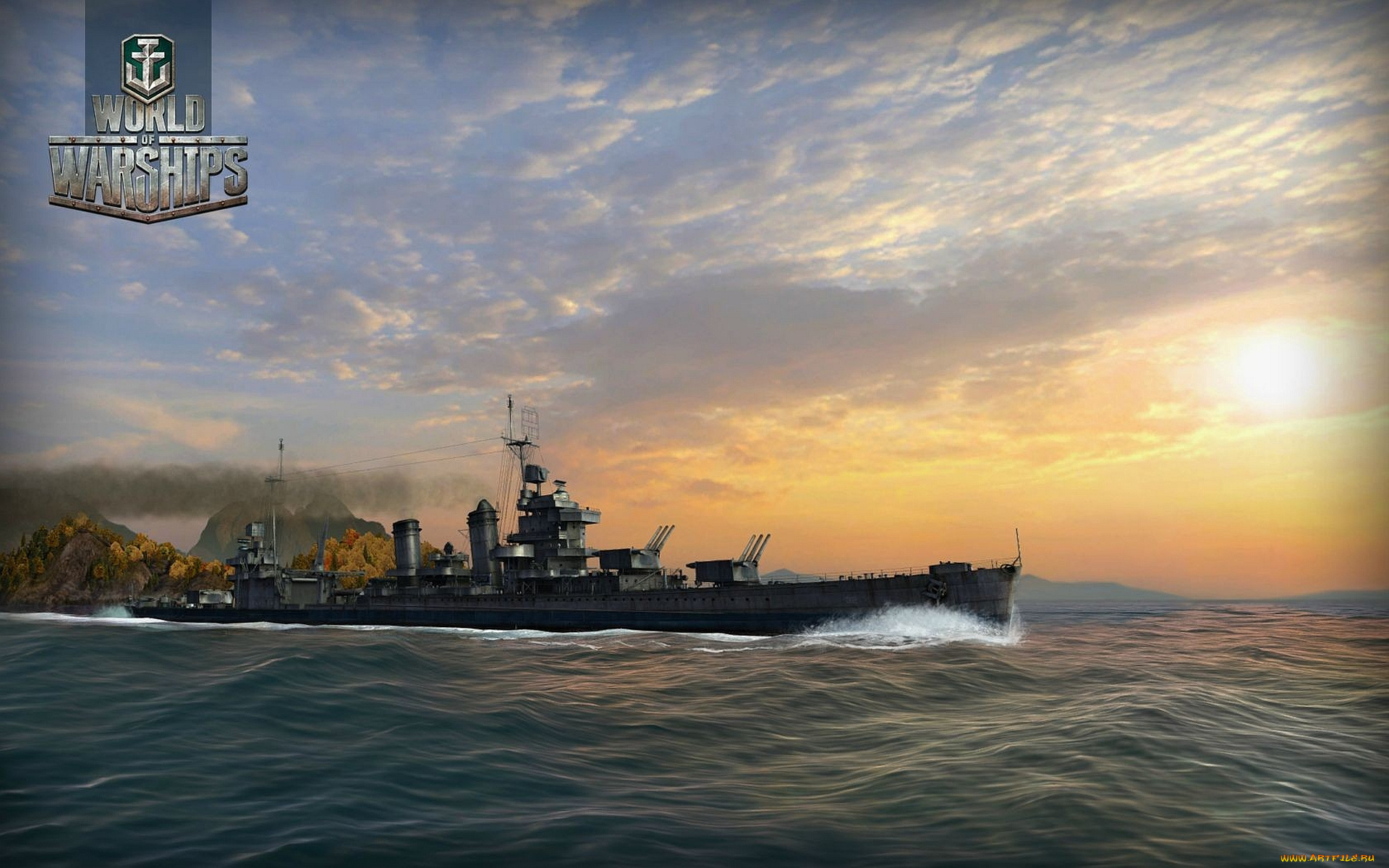 world, of, warships, видео, игры, крейсер, орудия, поход