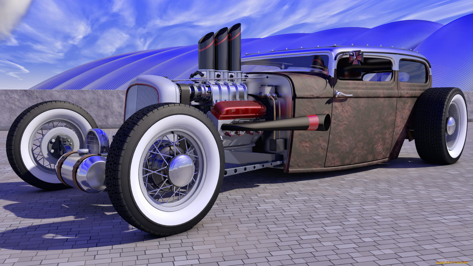 автомобили, 3д, rod, rat, ford, 1929