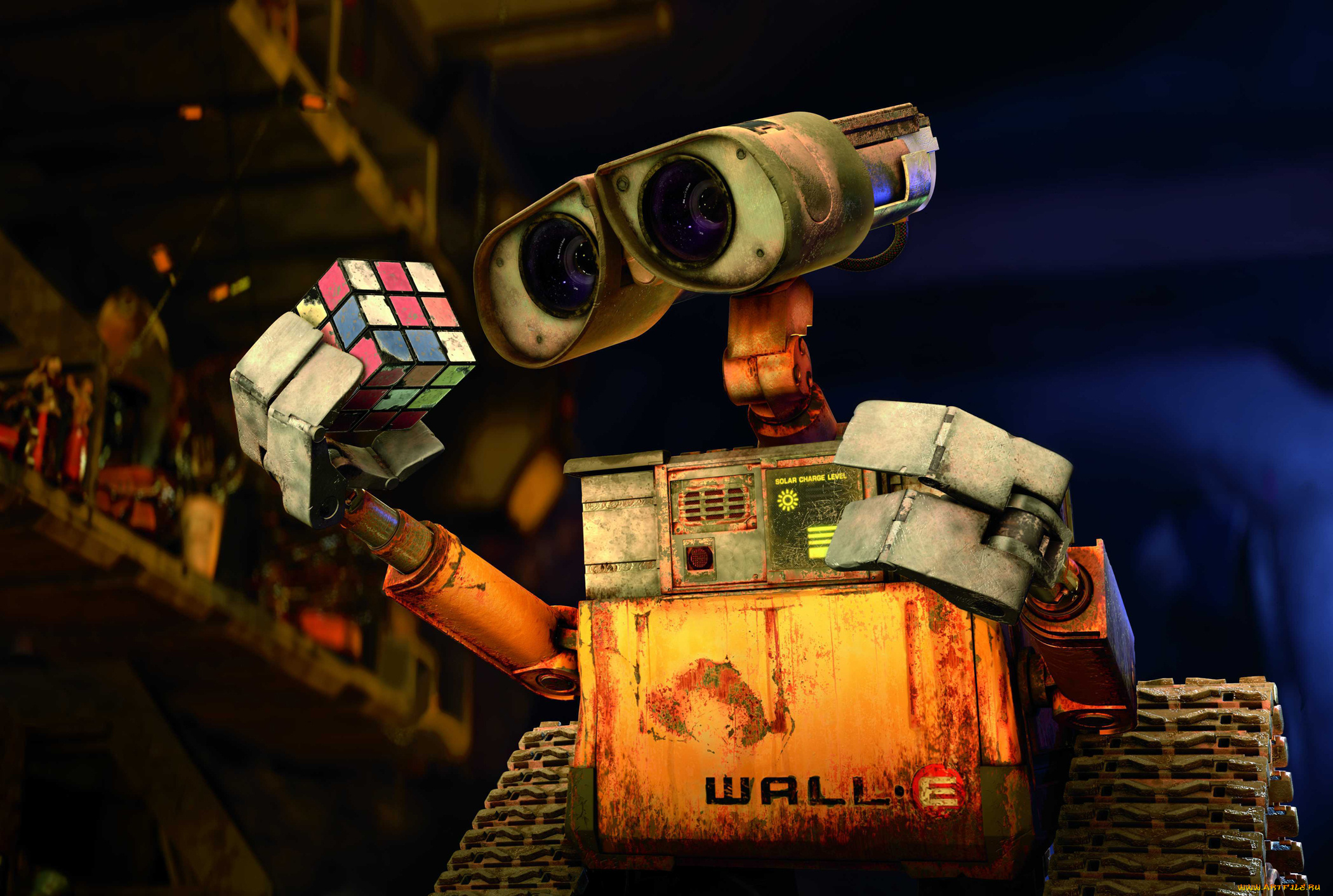 мультфильмы, wall-e, мусор, кубик, уборщик, робот