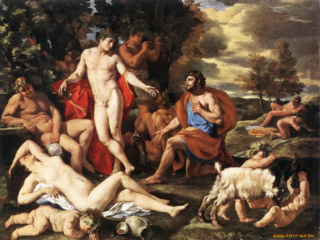 midas, baco, рисованные, nicolas, poussin