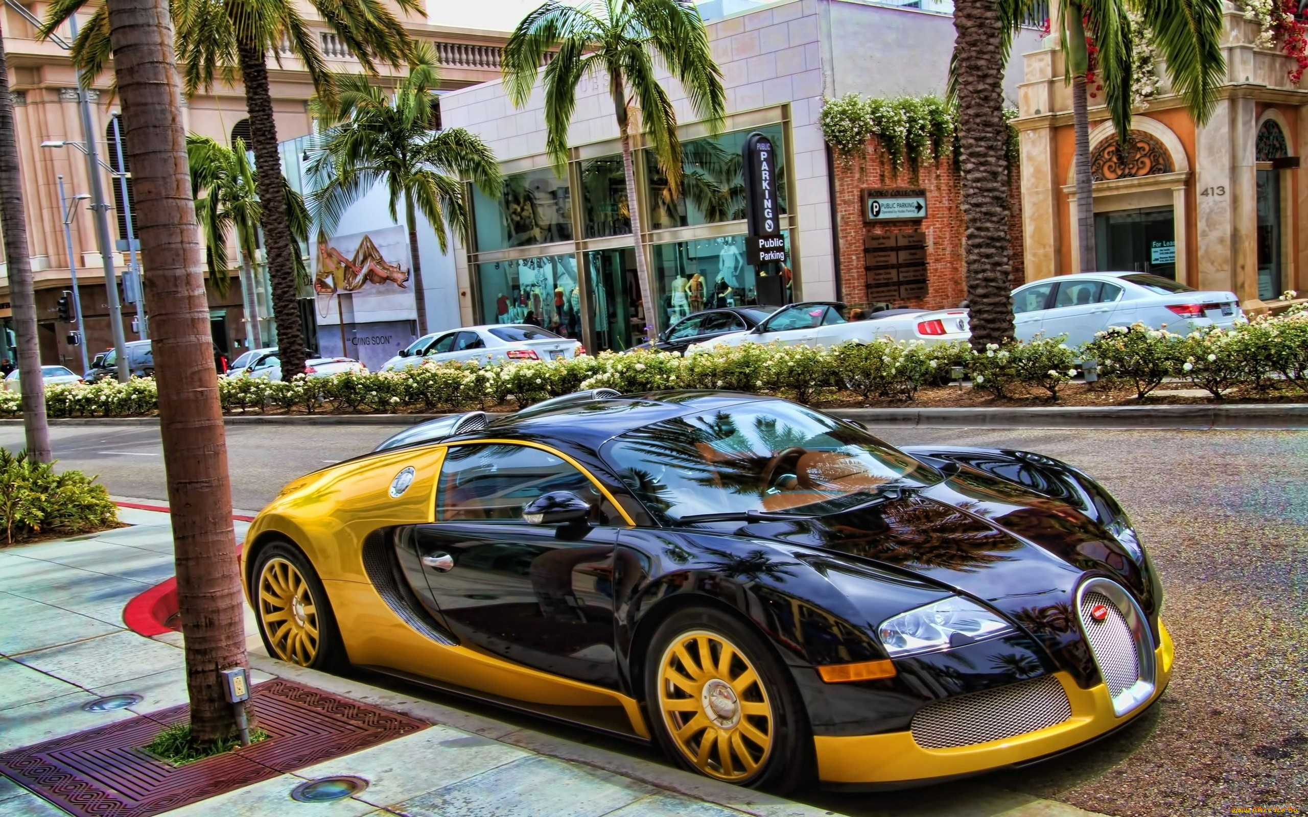 bugatti, veyron, 16, автомобили, выставки, уличные, фото, 16-4, машина, автомобиль, желтый, черный
