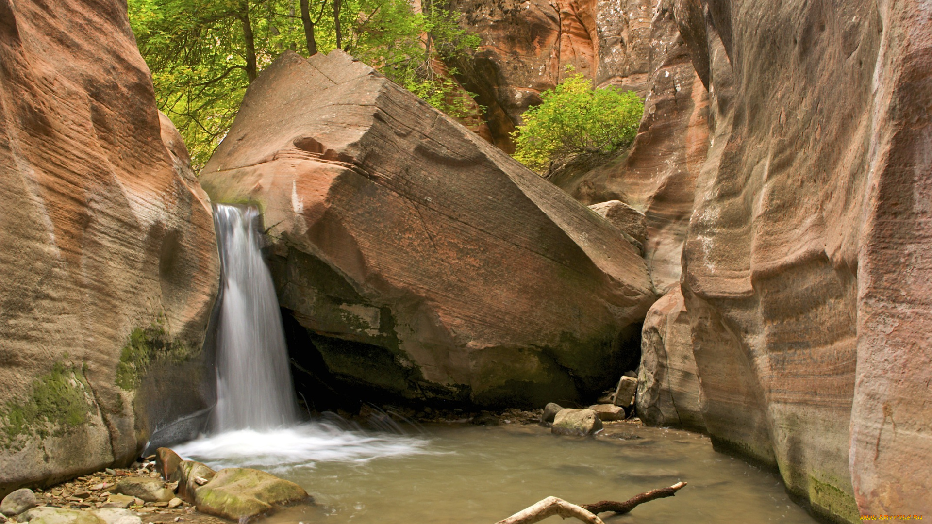 природа, водопады, камни