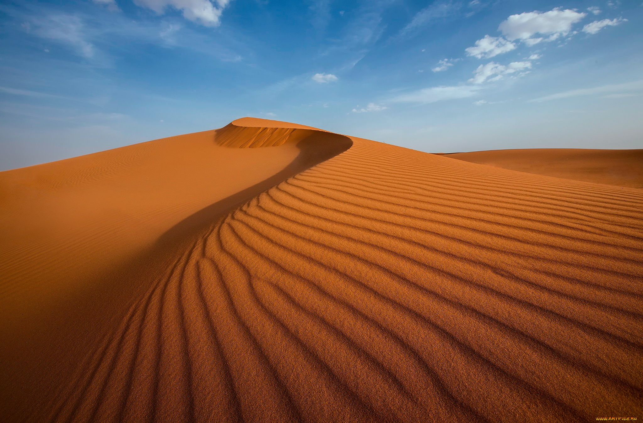 природа, пустыни, небо, дюны, барханы, пустыня, песок, облака
