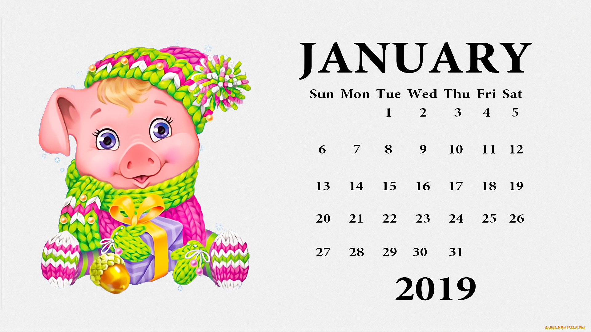 календари, праздники, , салюты, поросенок, шарф, свинья, шапка
