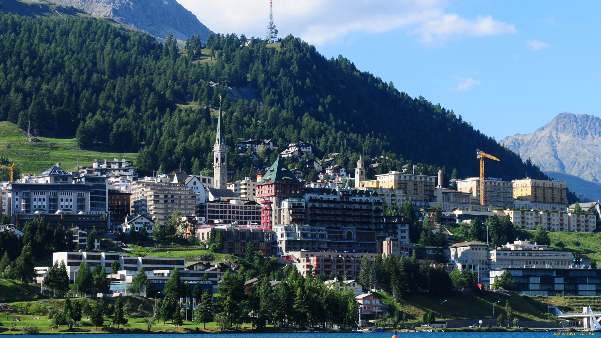 switzerland, iseltwald, города, панорамы, река, пейзаж, дома