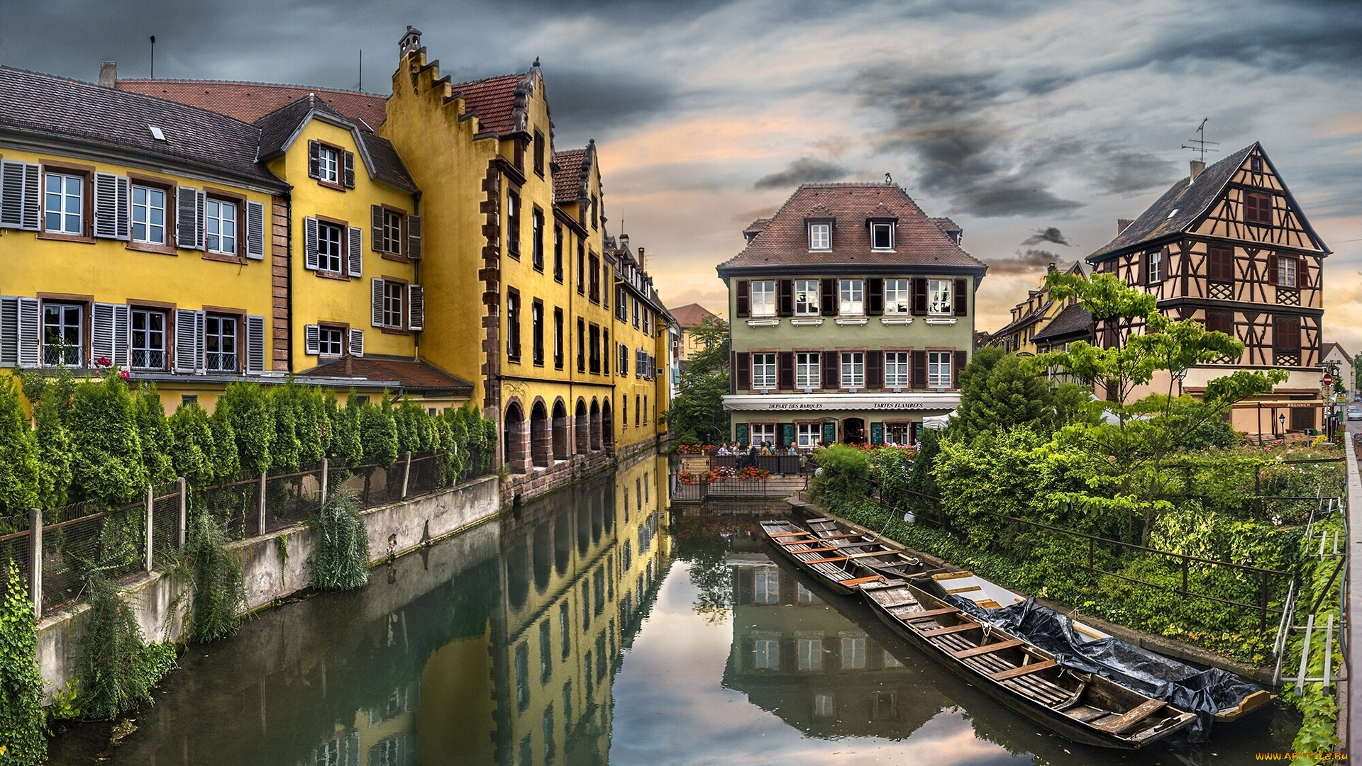 colmar, france, города, улицы, площади, набережные, здания, кольмар, франция, канал, лодки