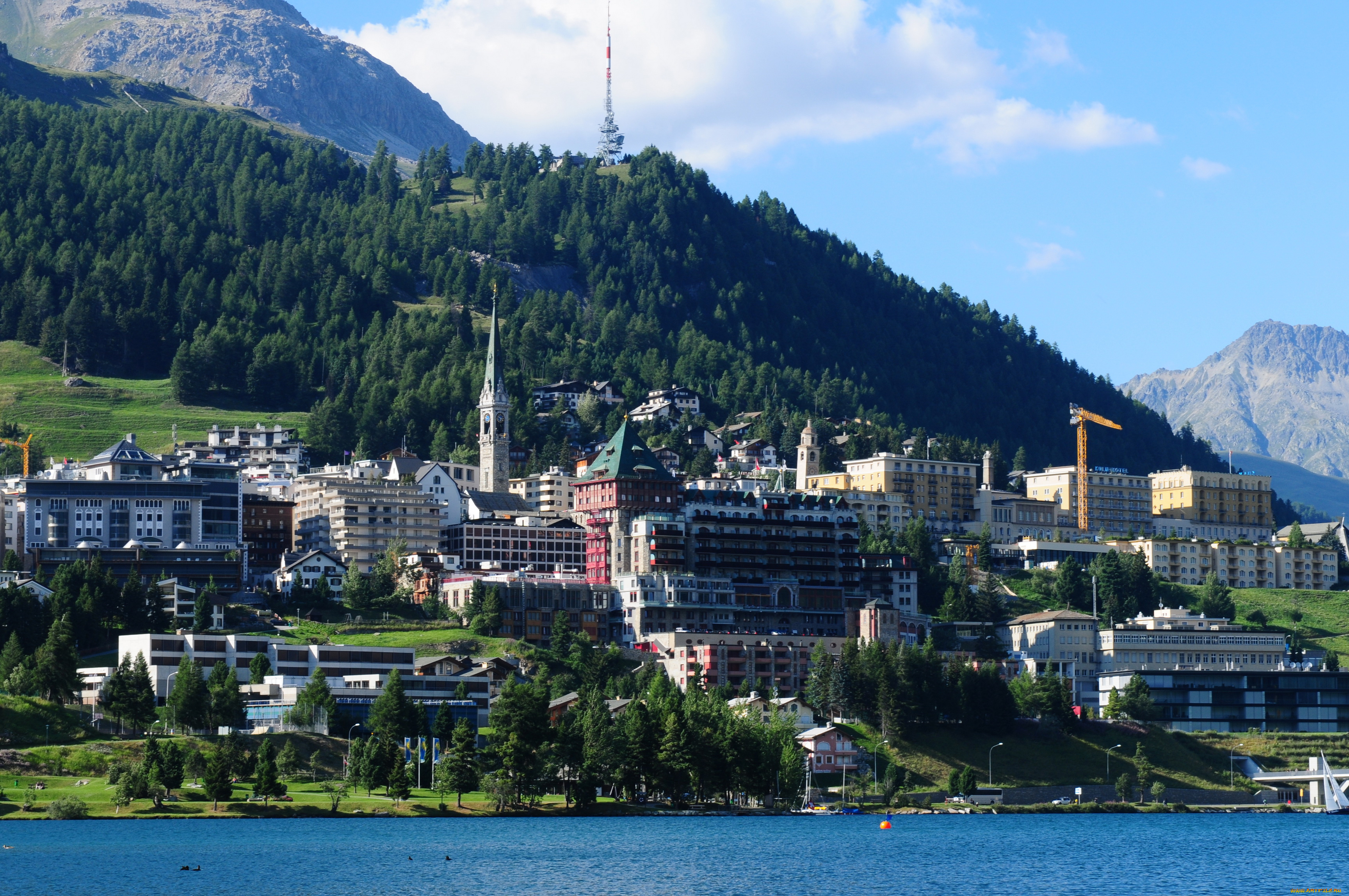 switzerland, iseltwald, города, панорамы, река, пейзаж, дома