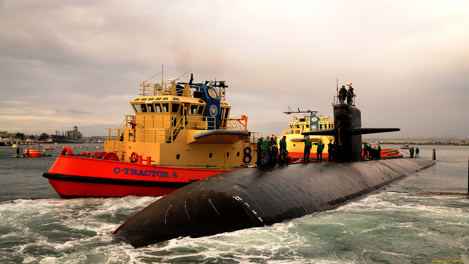 uss, san, francisco, корабли, разные, вместе, субмарина, буксиры, обслуга