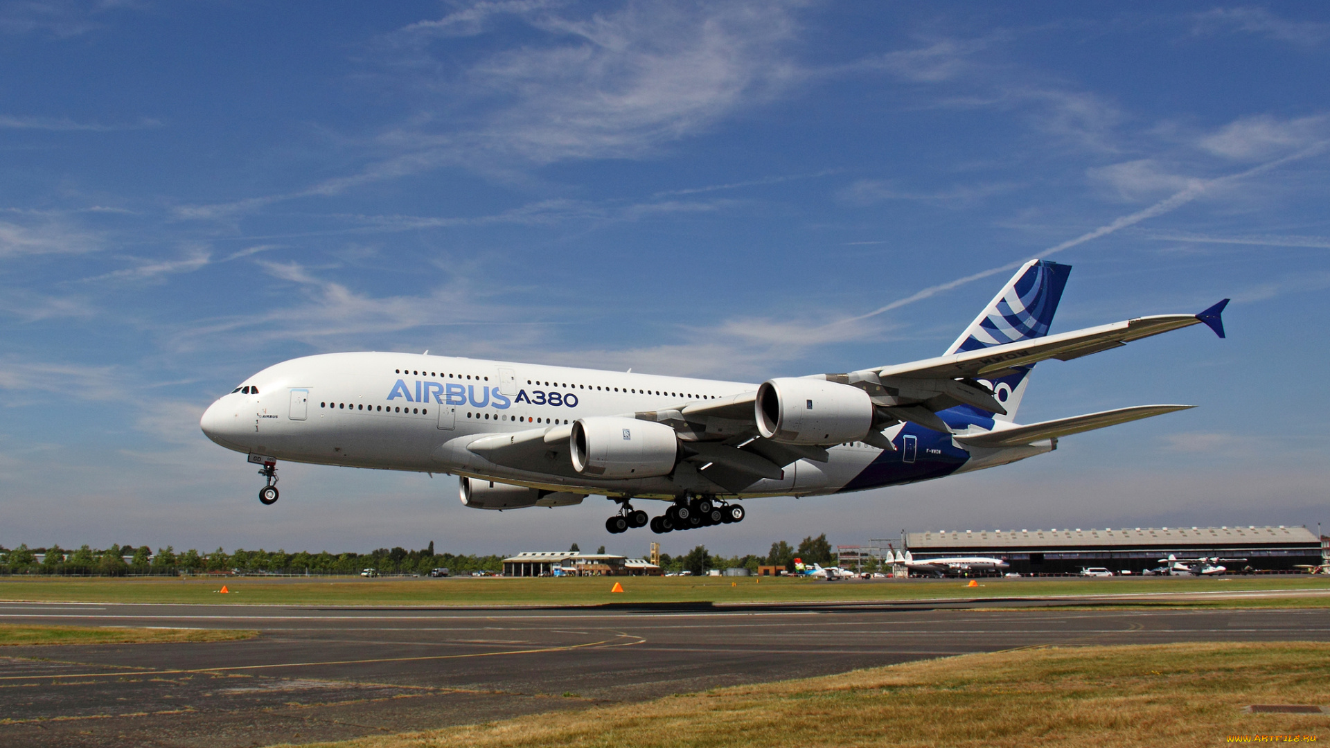 airbus, a380-800, авиация, пассажирские, самолёты, посадка, авиалайнер