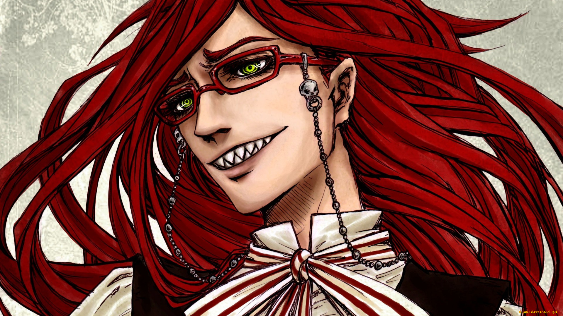 аниме, kuroshitsuji, парень, grell, sutcliff