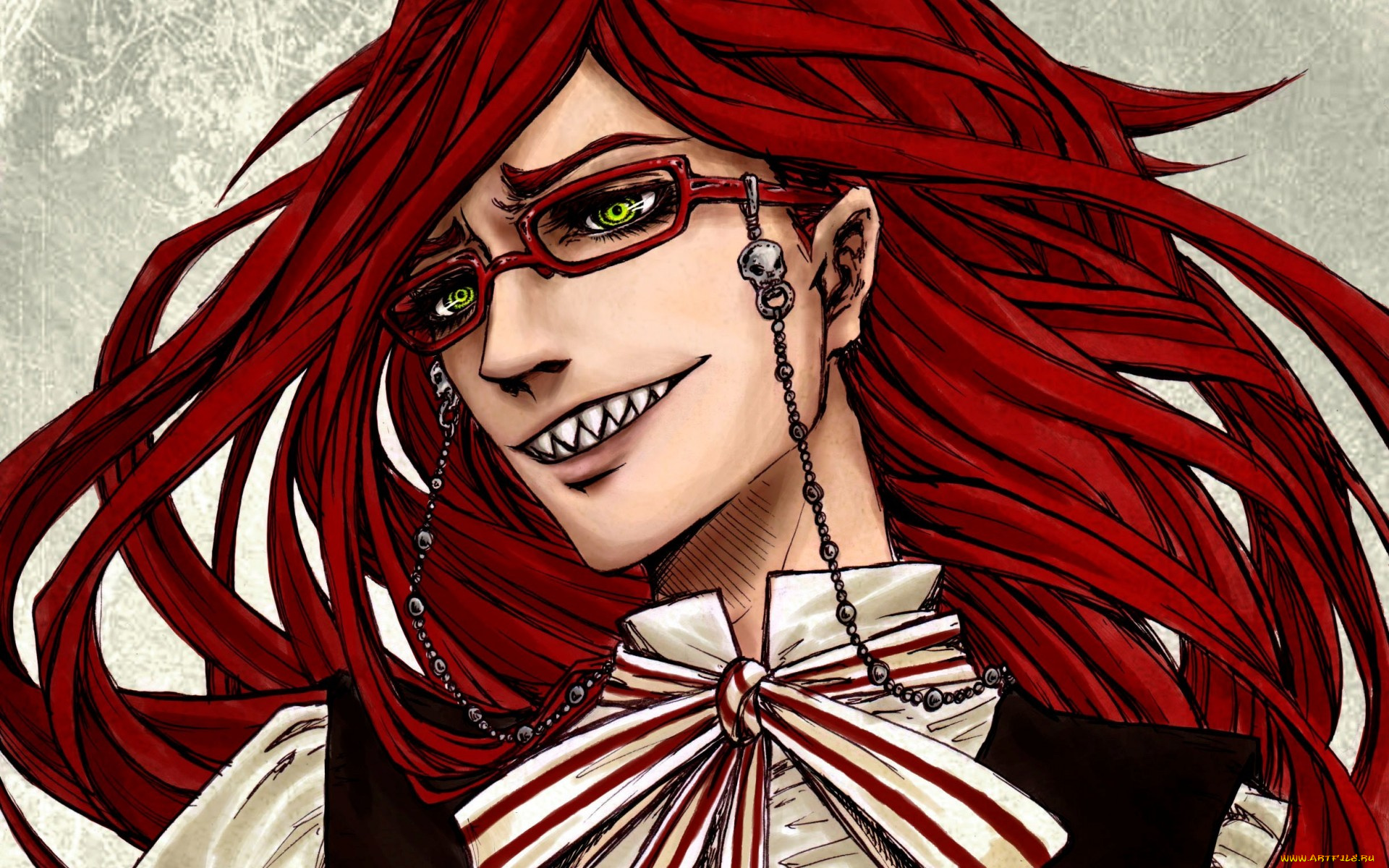 аниме, kuroshitsuji, парень, grell, sutcliff