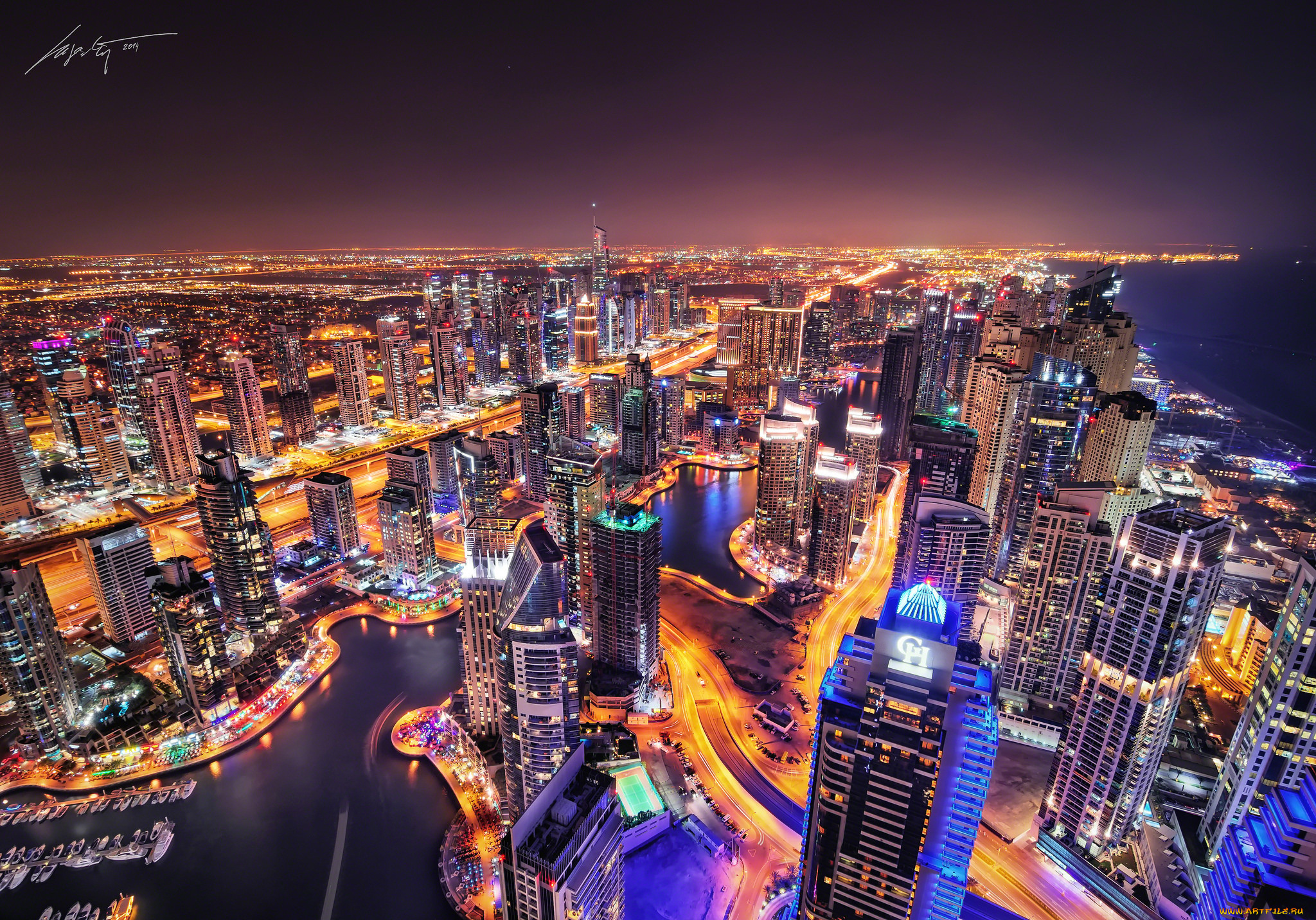 дубаи высота огни город Dubai height lights the city загрузить
