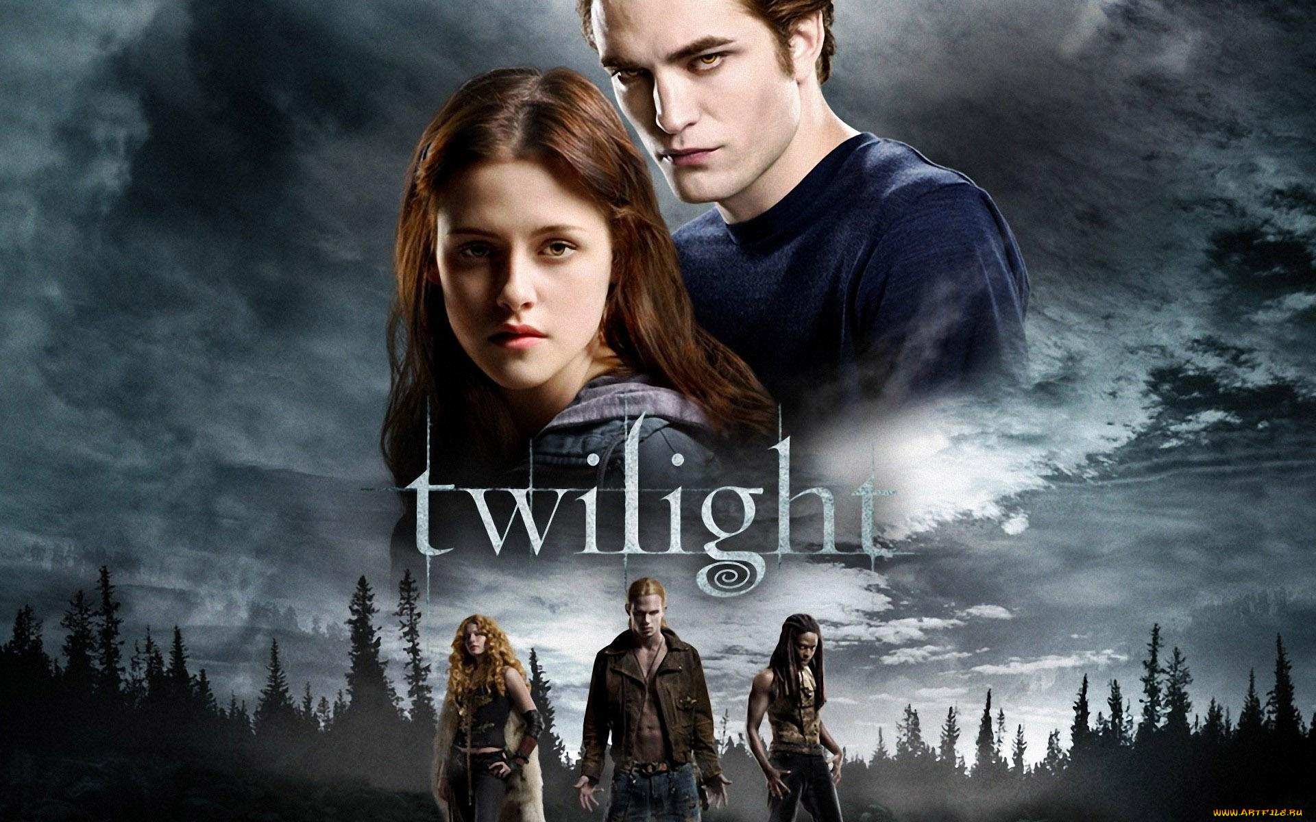 кино, фильмы, the, twilight, вампиры, лес, тучи, белла, эдвард