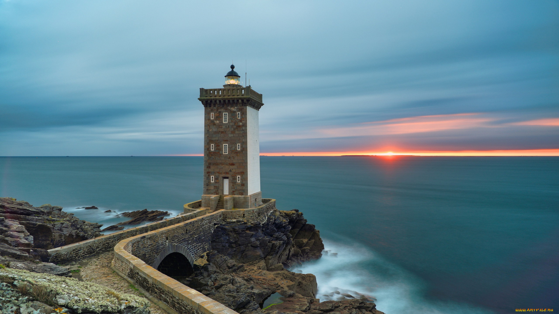 kermorvan, lighthouse, france, природа, маяки, kermorvan, lighthouse