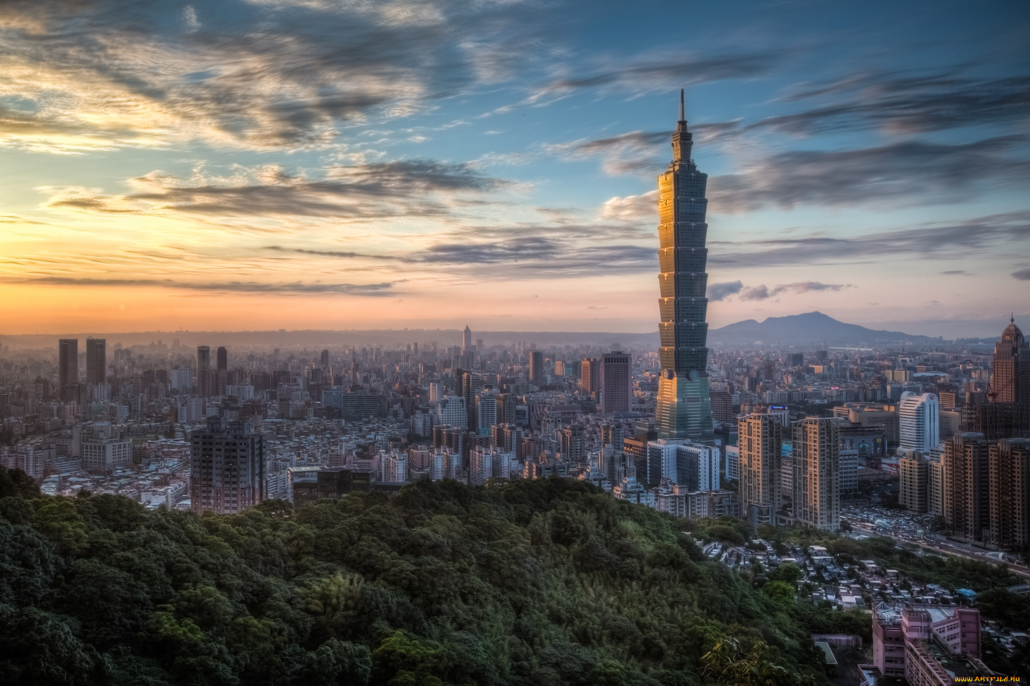 города, тайбэй, тайвань, панорама, небоскреб