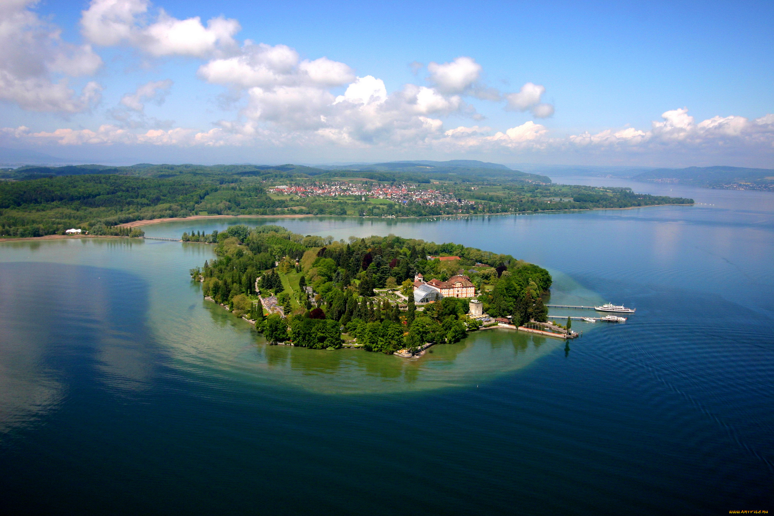 германия, остров, mainau, природа, реки, озера