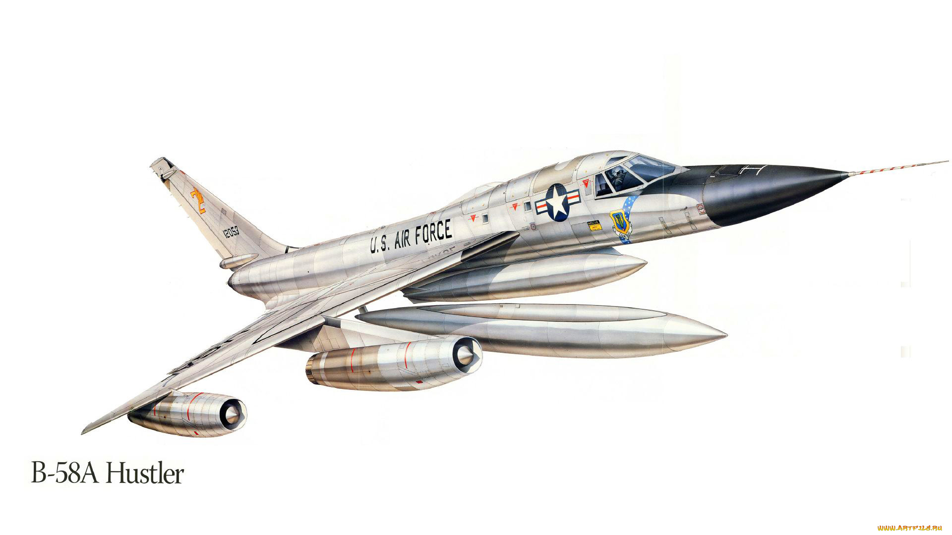 авиация, 3д, рисованые, v-graphic, сша, самолет, бомбардировщик, б-58