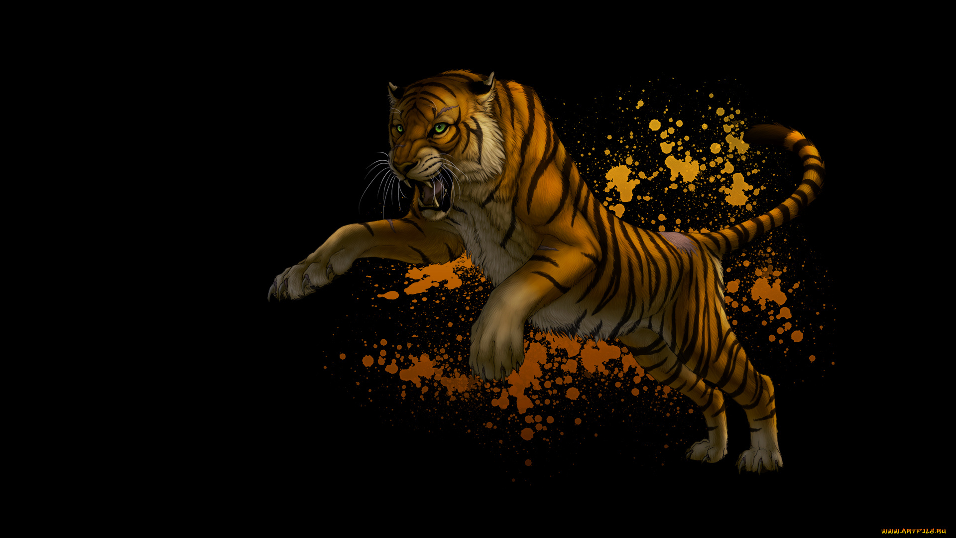 тигр, рисованные, животные, , тигры, tiger