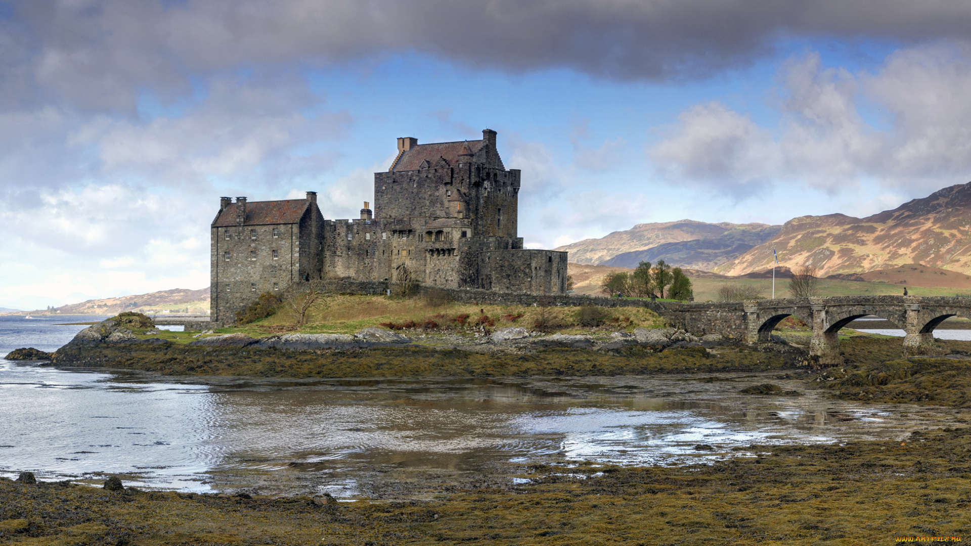 eilean, donan, castle, города, замок, эйлен-донан, , шотландия, замок, башни, стены