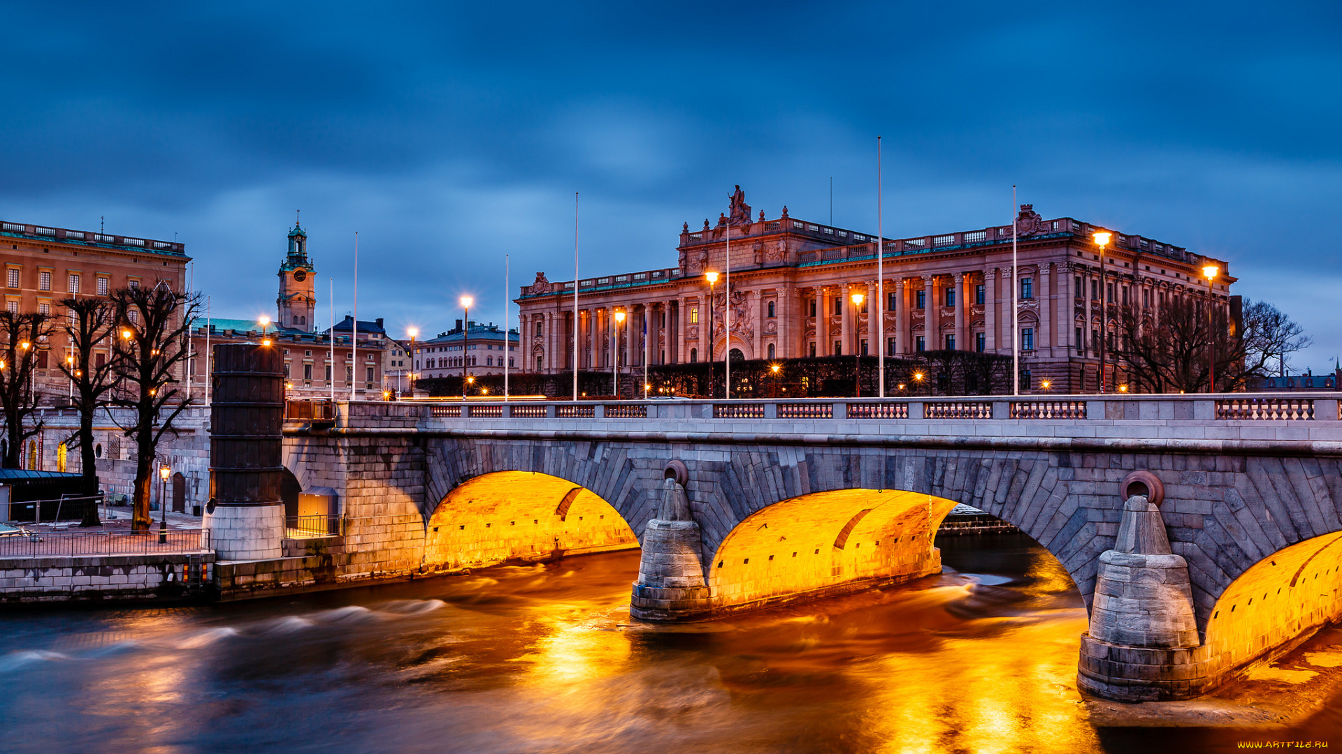 stockholm, , sweden, города, стокгольм, , швеция, дворец, мост, река