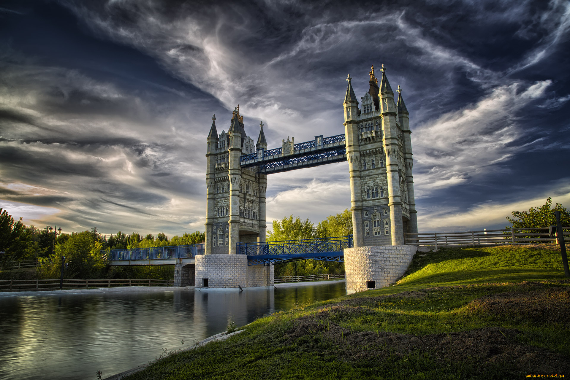 tower, bridge, города, -, мосты, река, мост