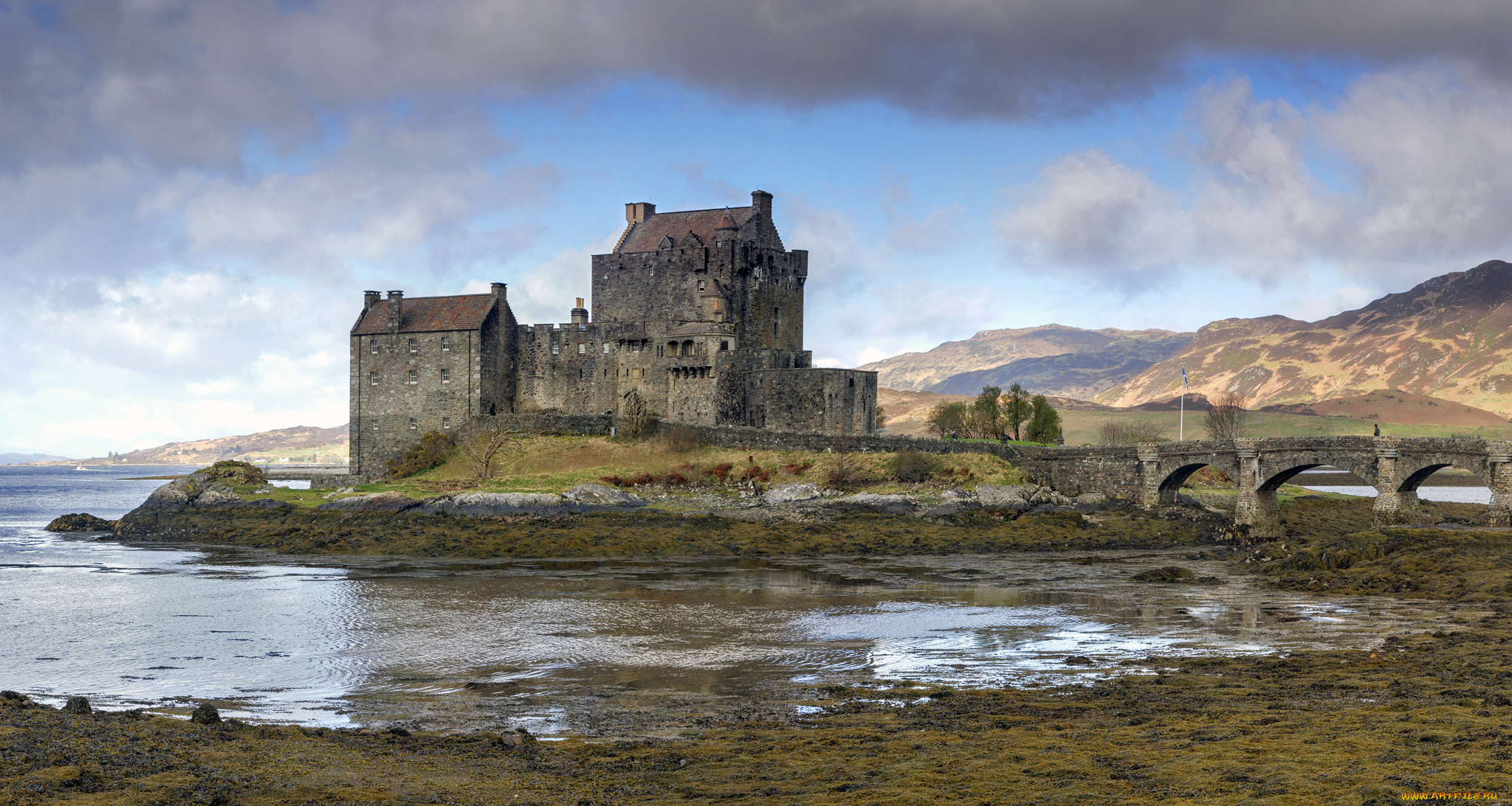 eilean, donan, castle, города, замок, эйлен-донан, , шотландия, замок, башни, стены