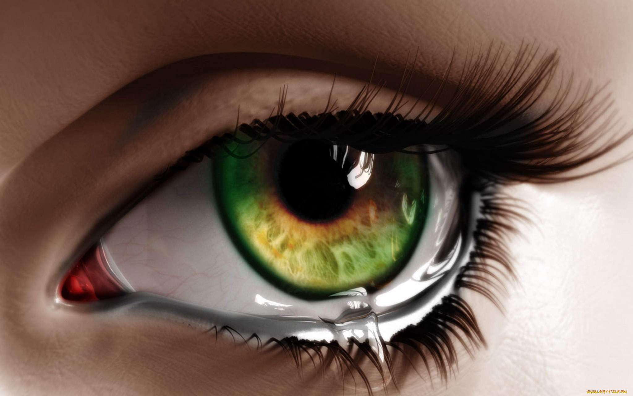 рисованное, -, другое, глаз, зелёный