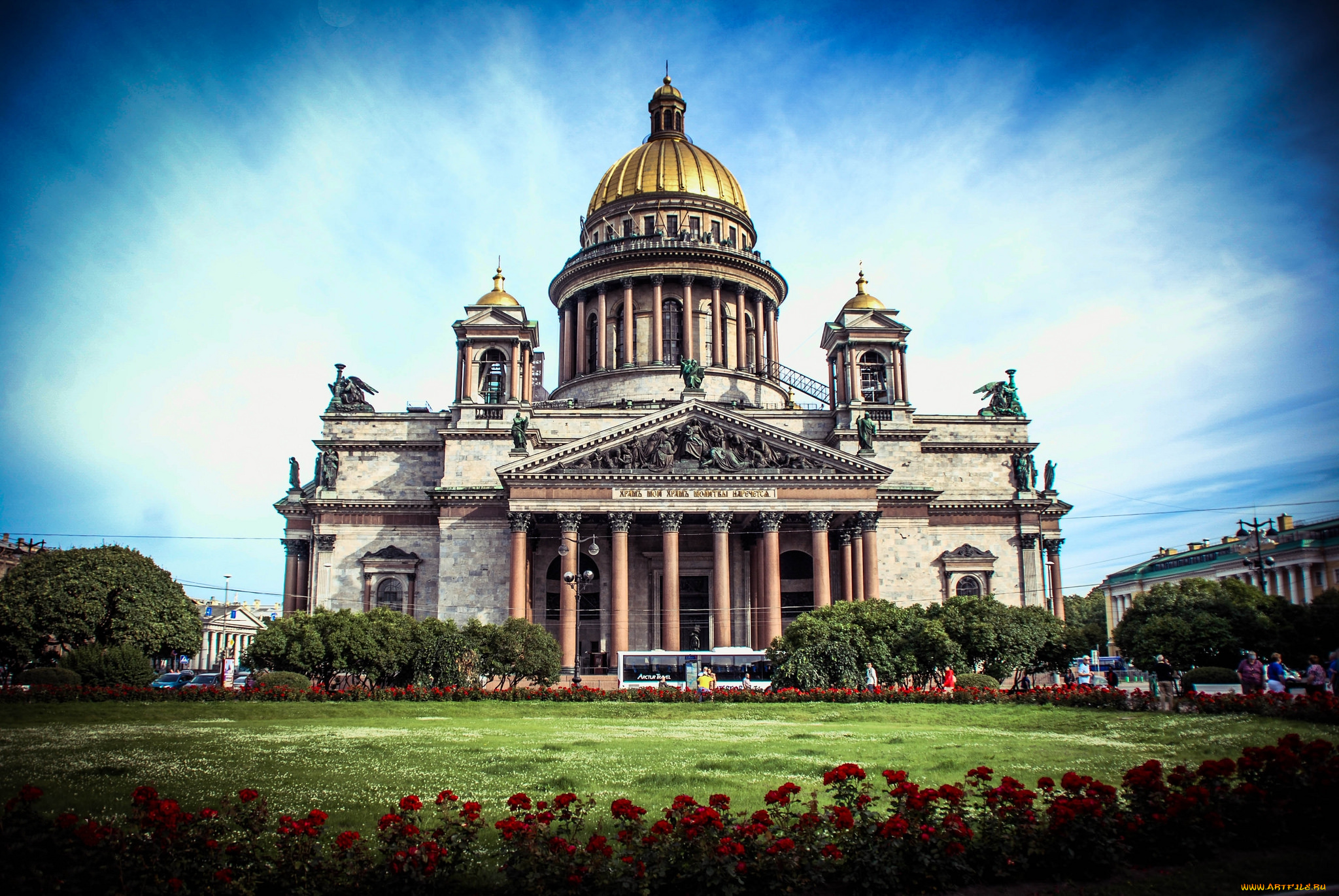 st, , isaac`s, cathedral, -, st, , petersburg, города, санкт-петербург, , петергоф, , россия, собор, газон, площадь