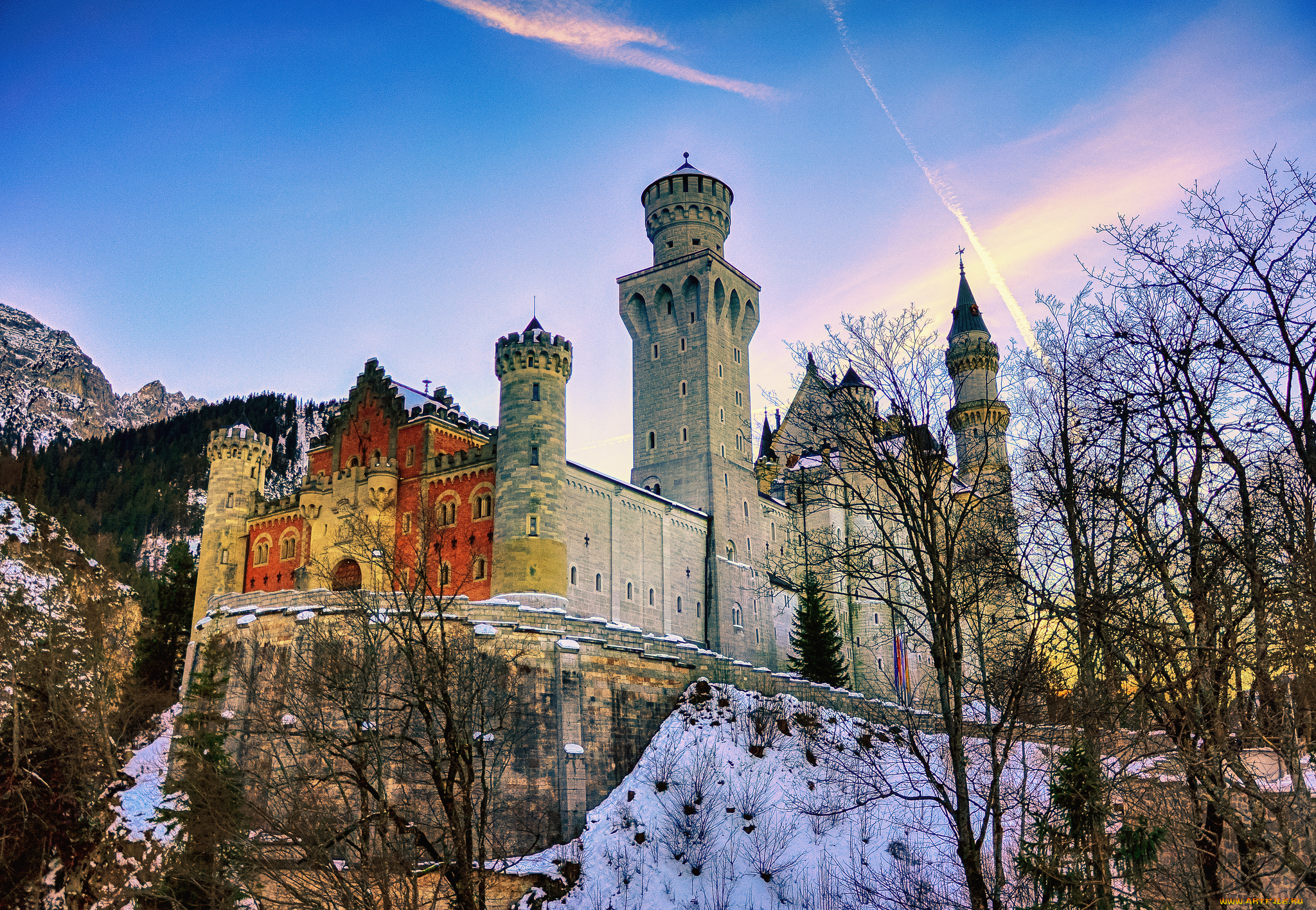 neuschweinstein, castle, города, замок, нойшванштайн, , германия, башни, стены, замок