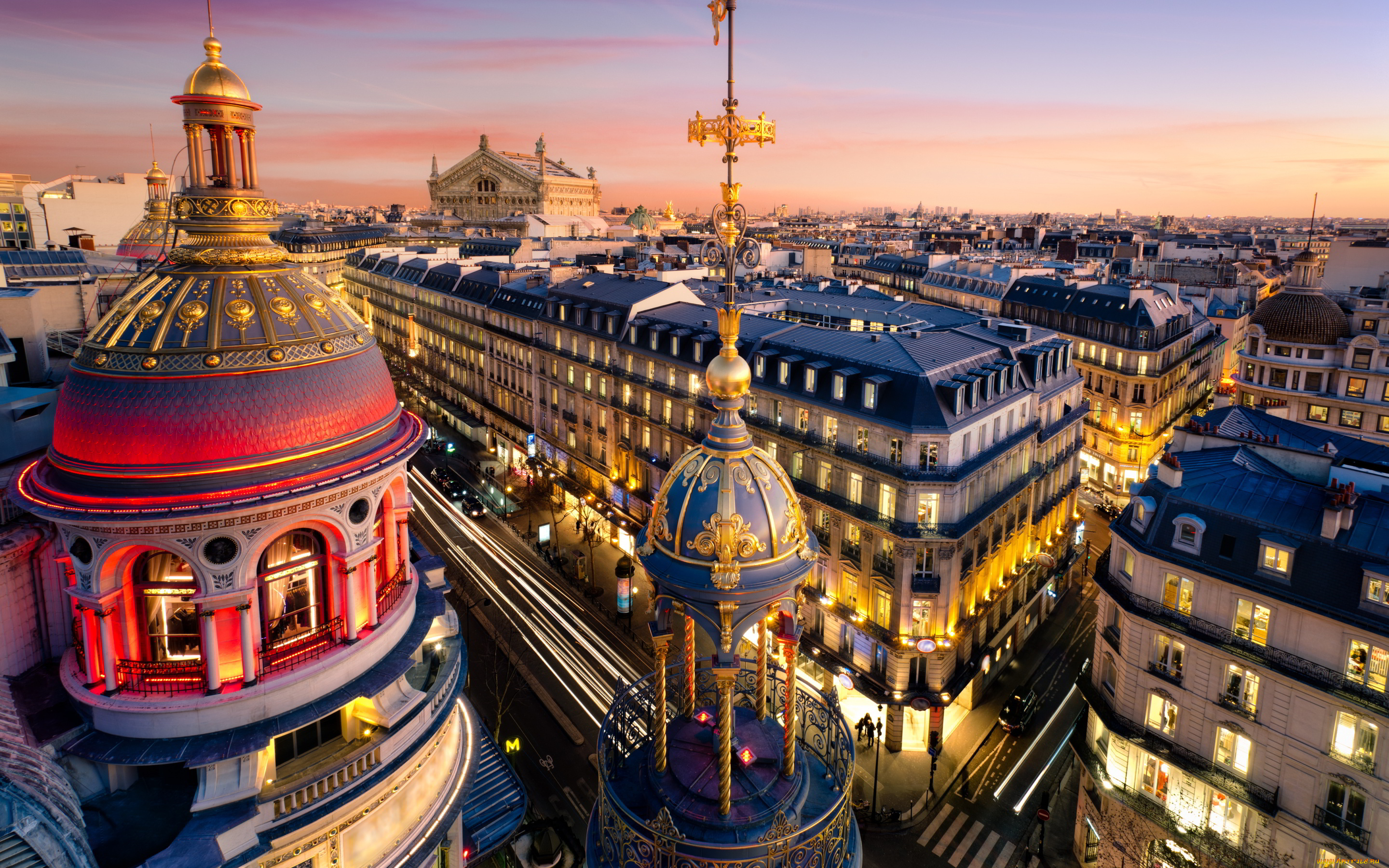 города, париж, , франция, grand, opera