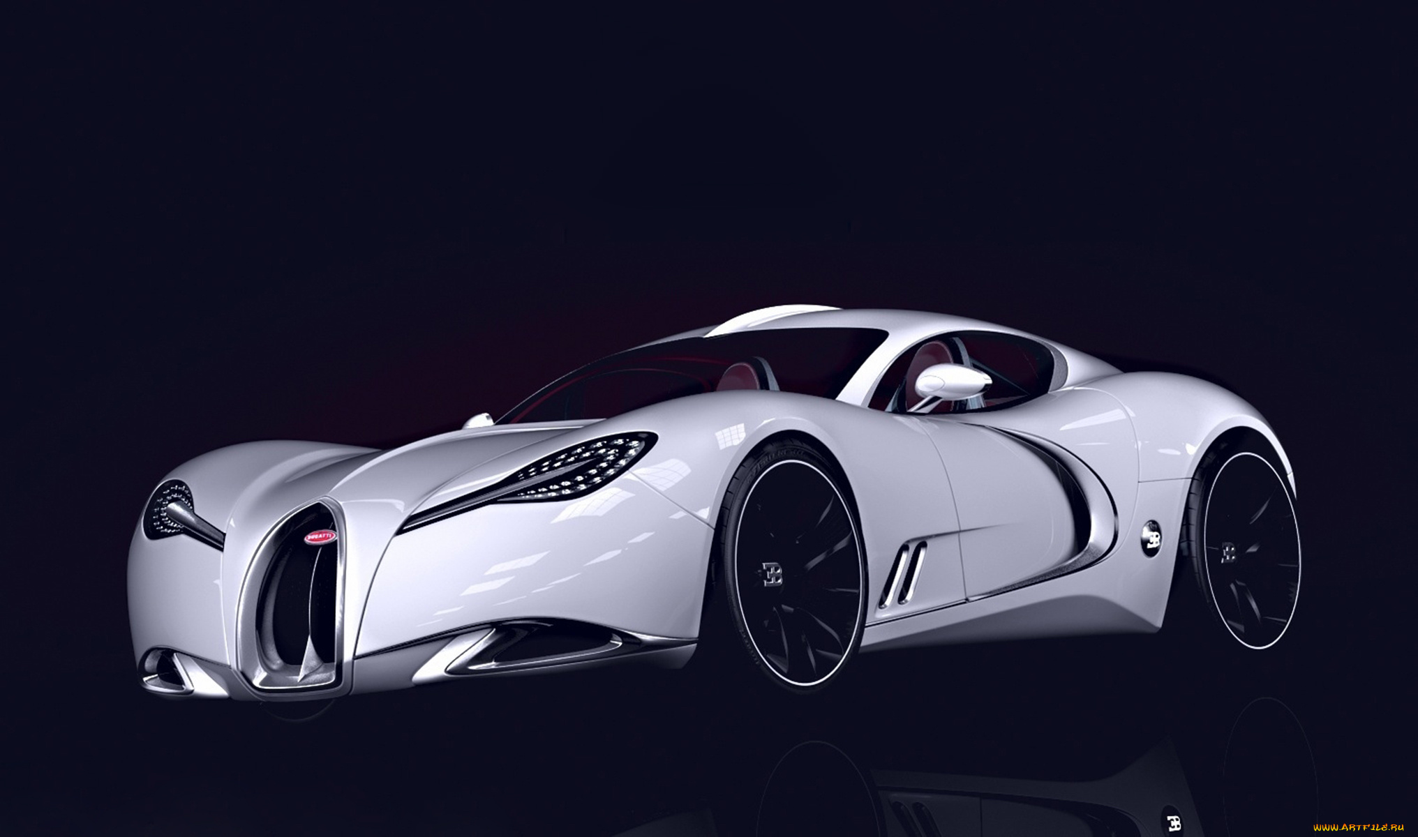 bugatti, gangloff, concept, 2013, автомобили, 3д, чёрный, фон, белый, supercar, car, 2013, concept, gangloff, bugatti