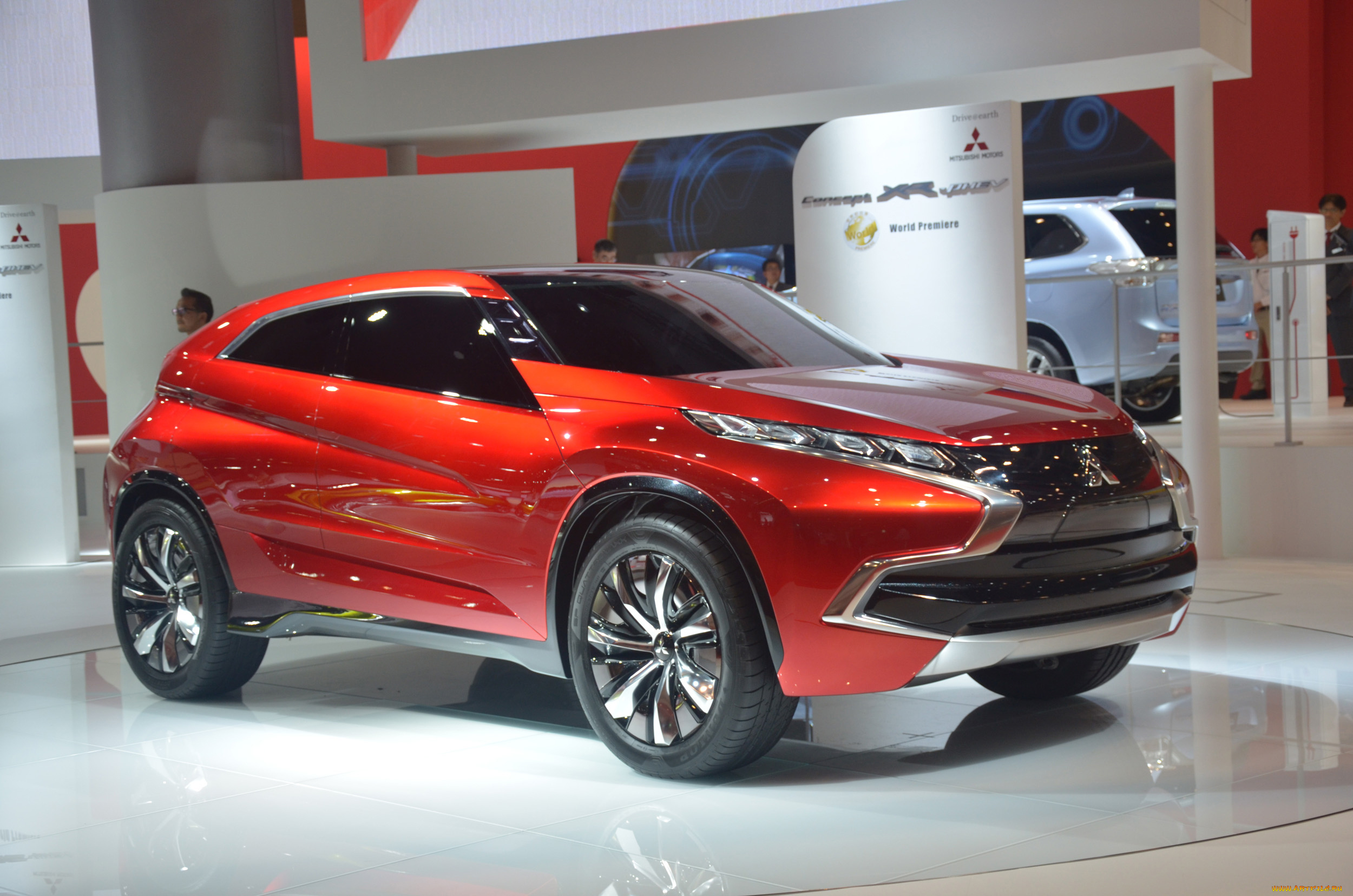 mitsubishi, gc, phev, concept, автомобили, выставки, и, уличные, фото, автосалон, выставка, красный, mitsubishi, car, concept, phev, gc