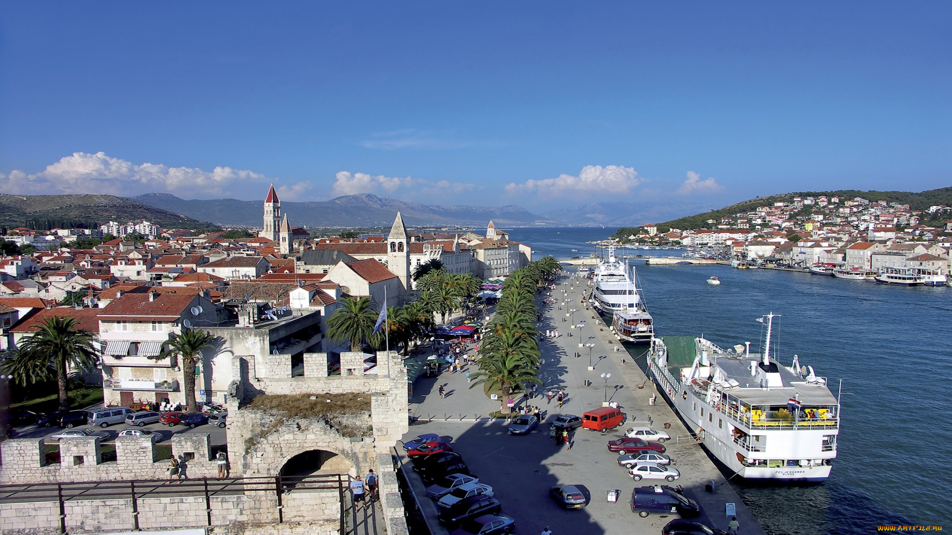 хорватия, , сroatia, корабли, порты, , , причалы, trogir, аэрофотосъемка, coast, здания, marina, port, aerial, залив, порт, хорватия, croatia, dock, harbor, town