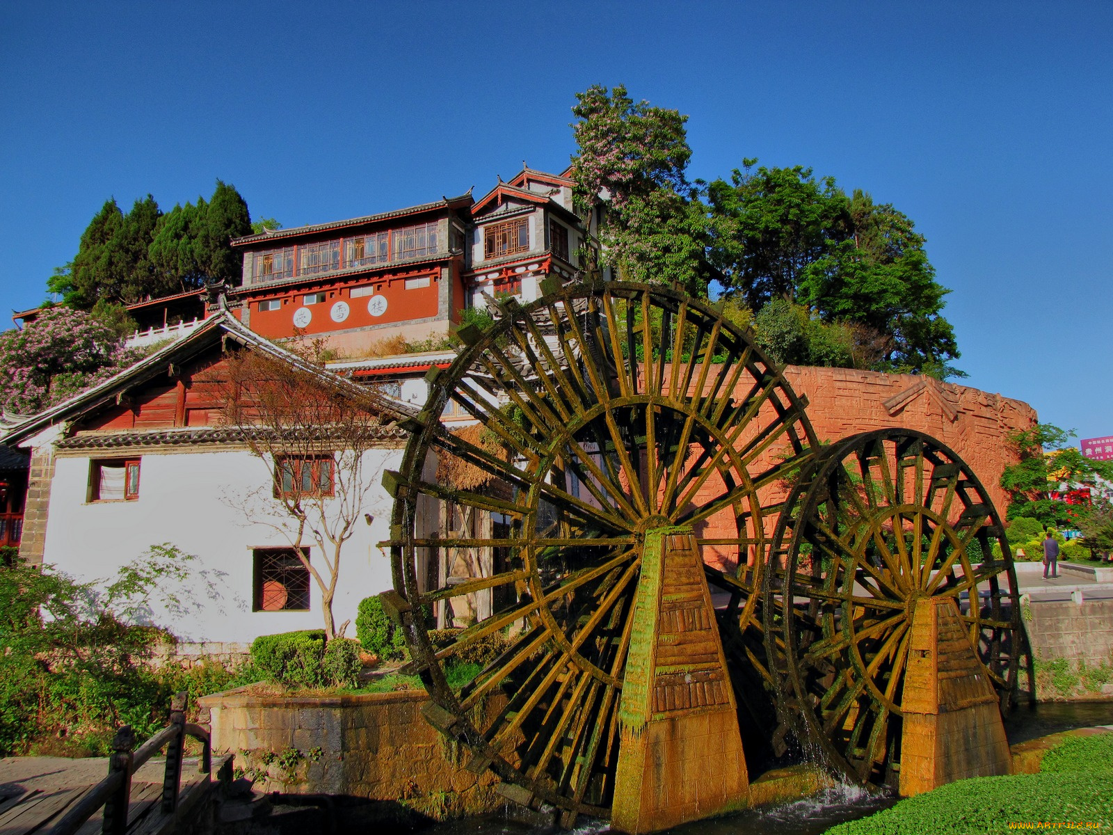 lijiang, water, wheel, yunnan, province, china, разное, мельницы